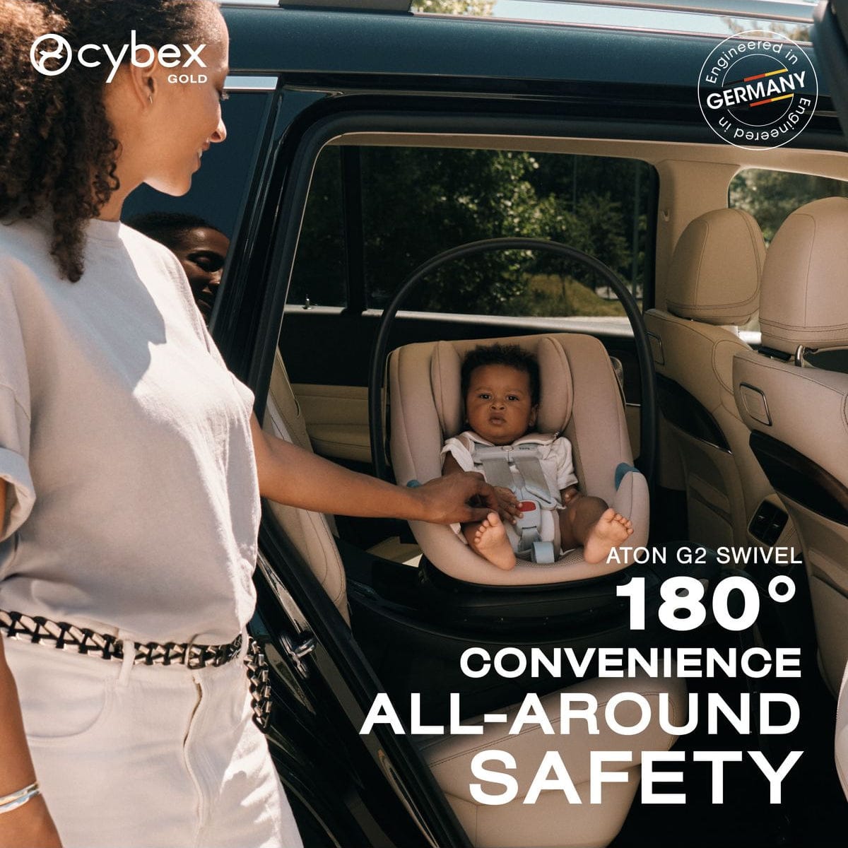 Aton G2 Swivel Infant Car Seat with Load Leg Base by Cybex Stone Grey