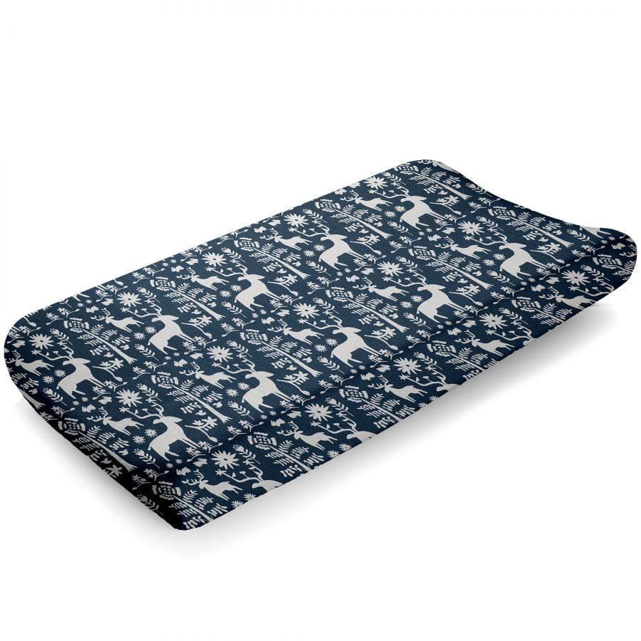 Liz & Roo Changing Pad Covers Liz & Roo Woodland Forest (Navy) Contoured Changing Pad Cover