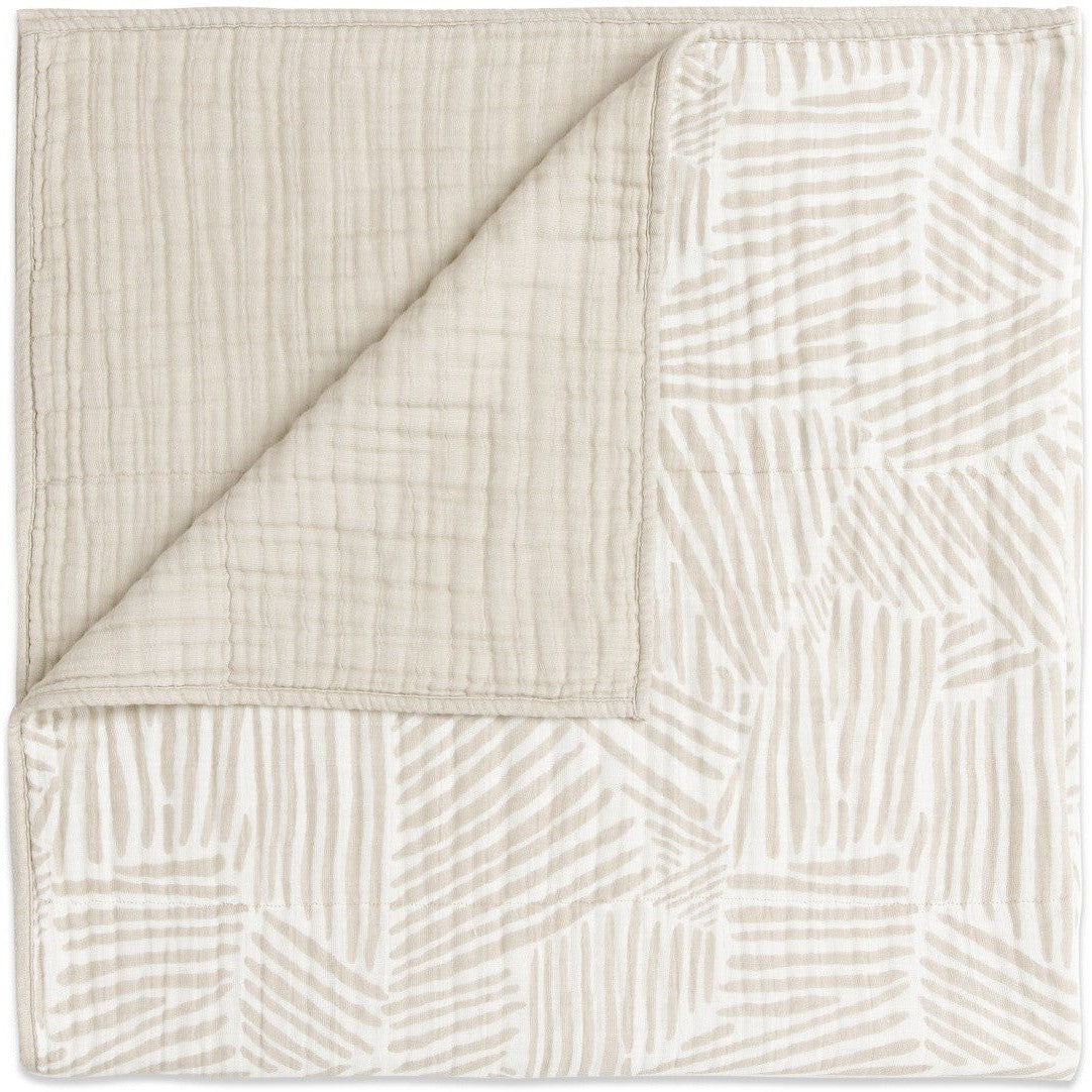 Babyletto Oat Stripe Muslin Quilt in GOTS Certified Organic Cotton