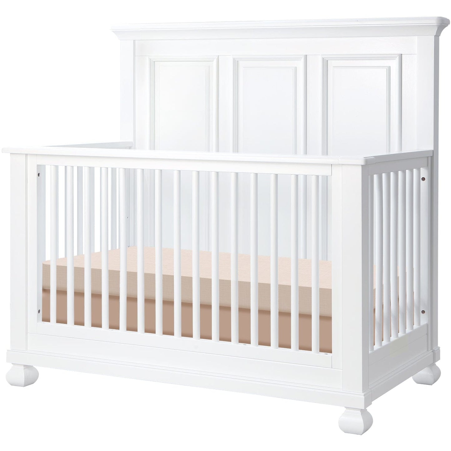 Appleseed Cribs Pure White Appleseed Solvang Flat-Top Convertible Crib