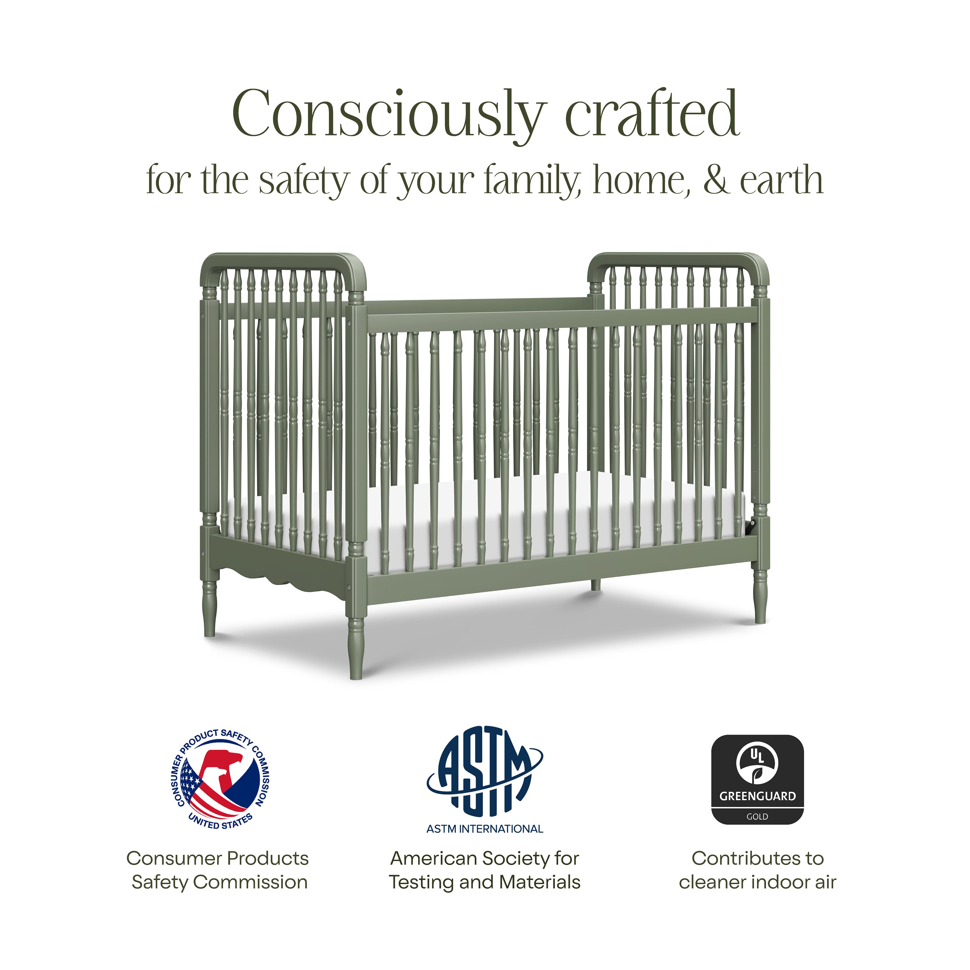 Namesake Liberty 3-in-1 Convertible Spindle Crib with Toddler Bed