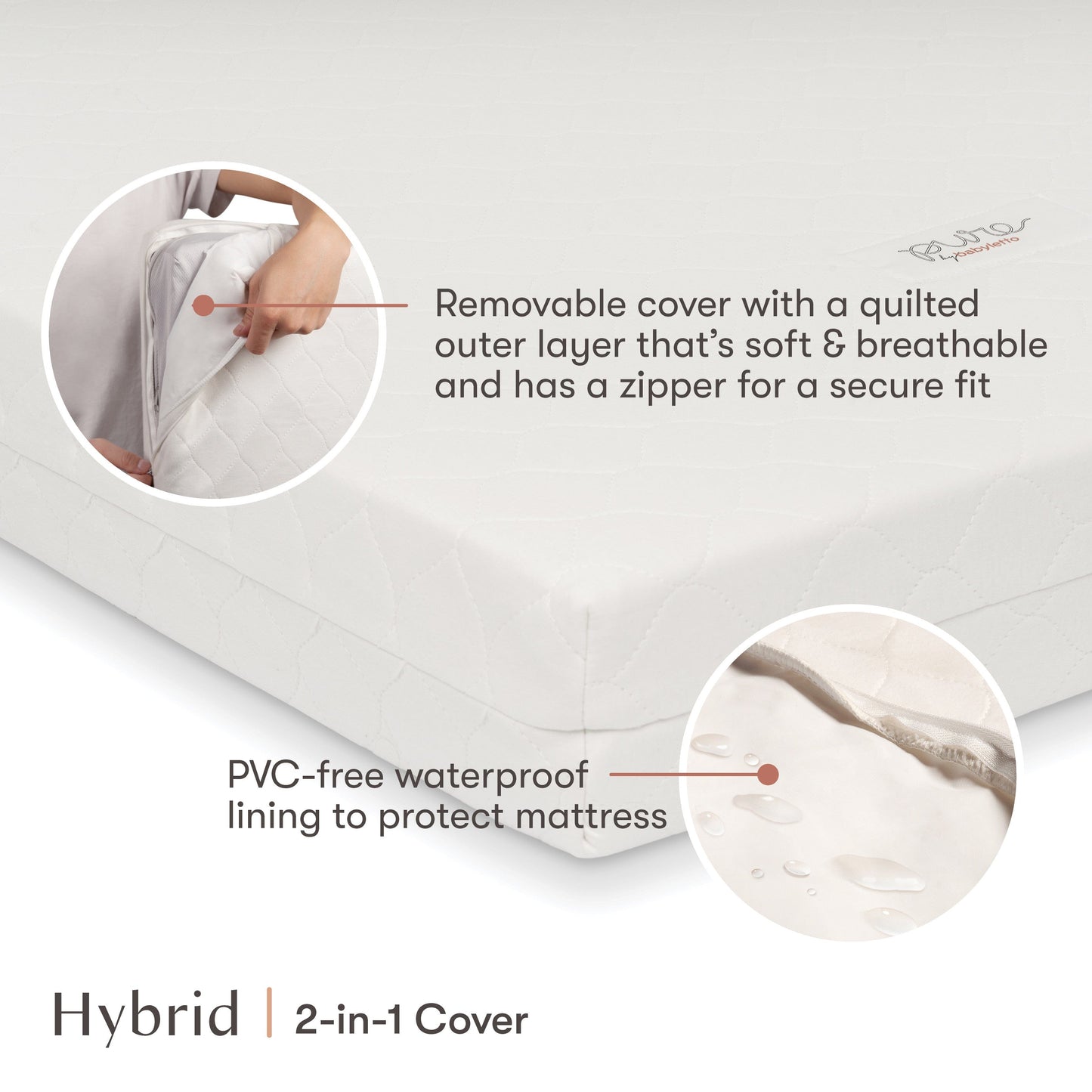 Babyletto Bedding White Babyletto Replacement Hybrid Cover | Midi-Size Mattress