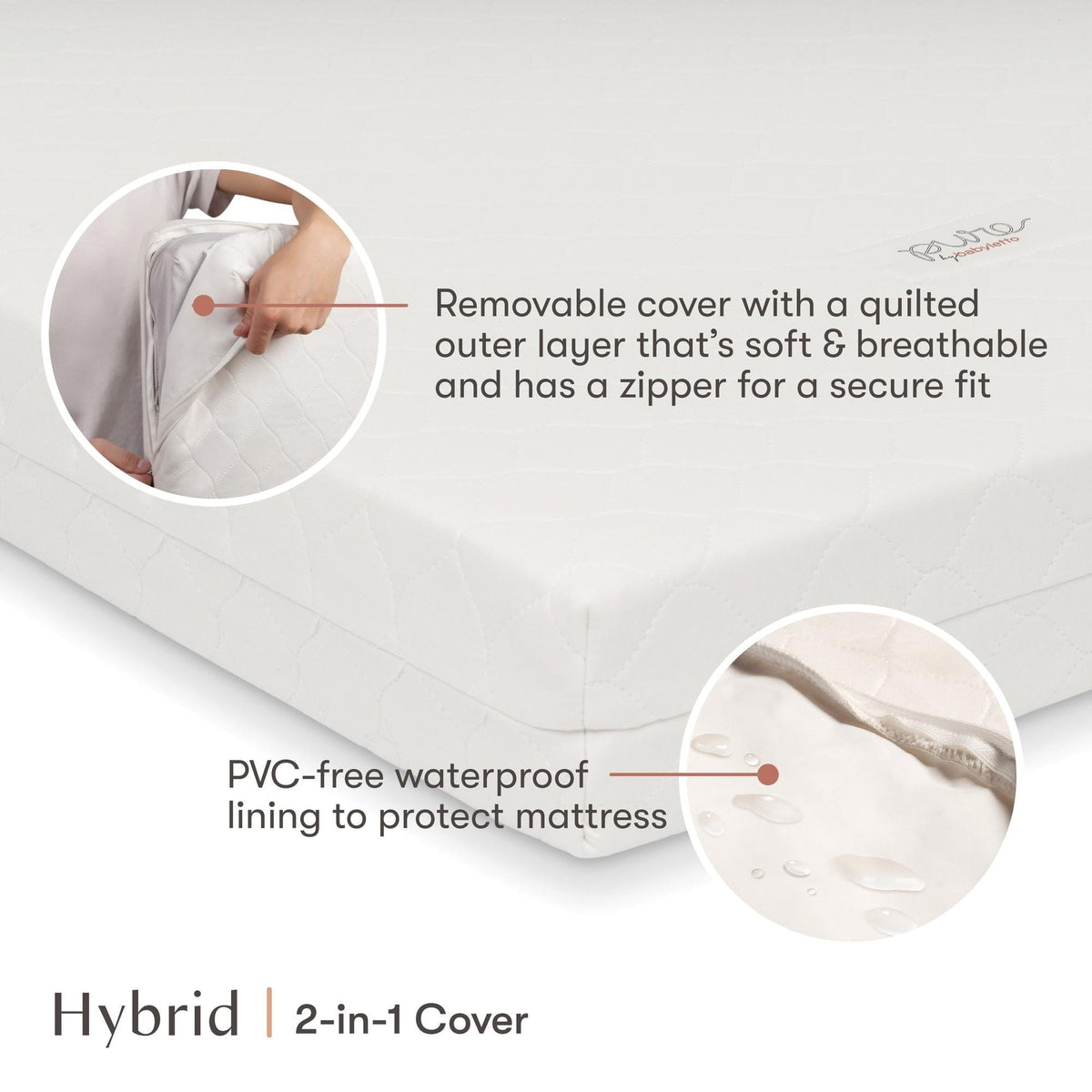 Babyletto Bedding White Babyletto Replacement Hybrid Cover | Midi-Size Mattress