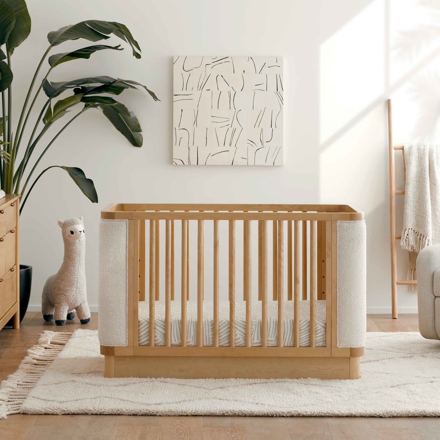 Babyletto Cribs Honey with Ivory Boucle Babyletto Bondi Boucle 4-in-1 Convertible Crib