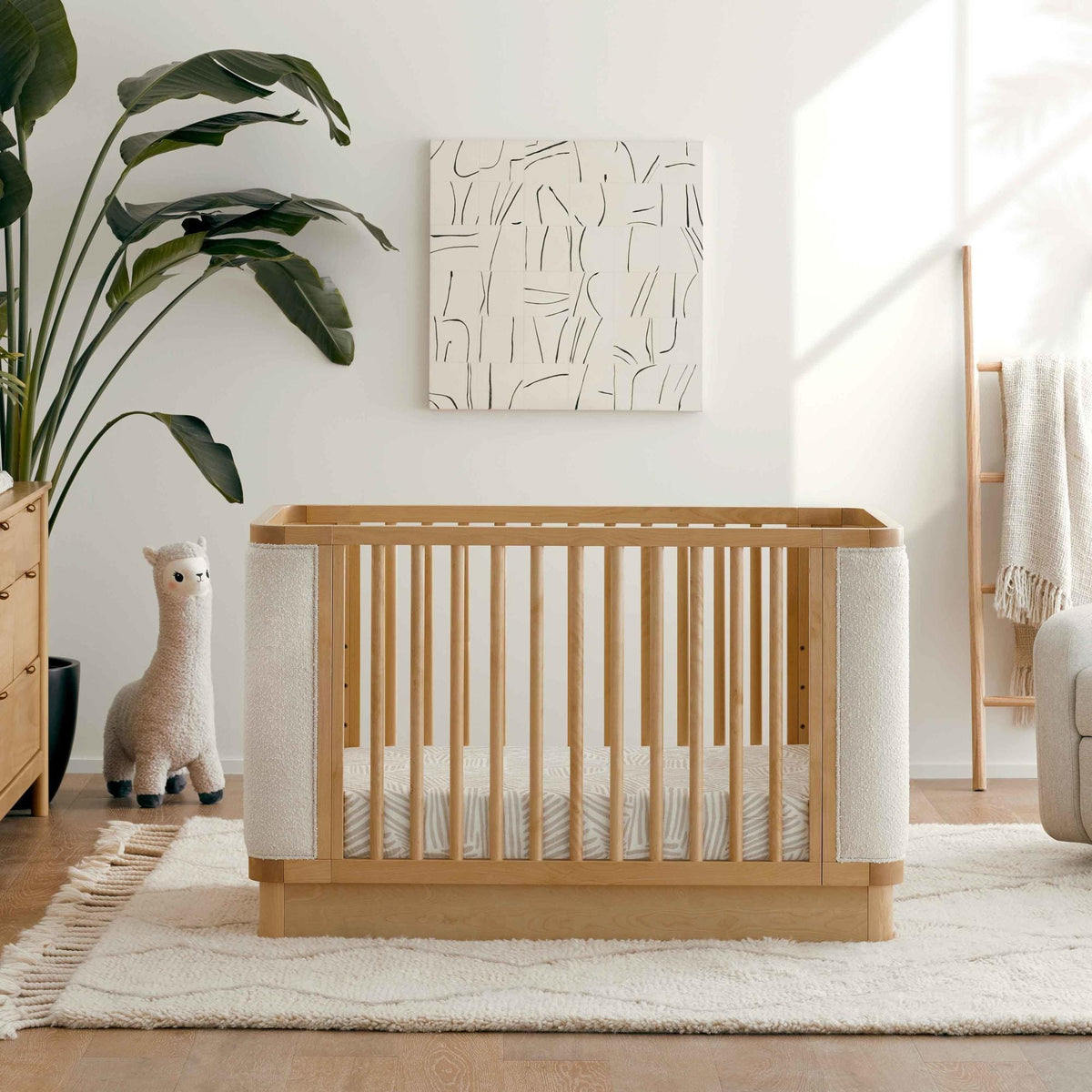 Babyletto Cribs Honey with Ivory Boucle Babyletto Bondi Boucle 4-in-1 Convertible Crib