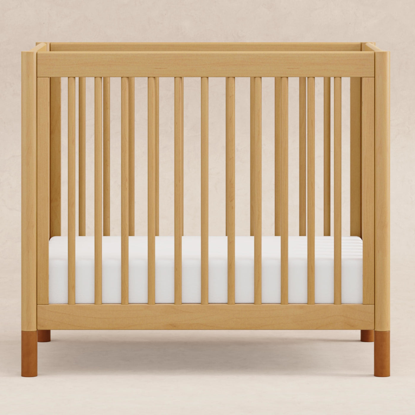 Babyletto Cribs Honey with Vegan Tan Leather Feet Babyletto Gelato 4-in-1 Convertible Mini Crib