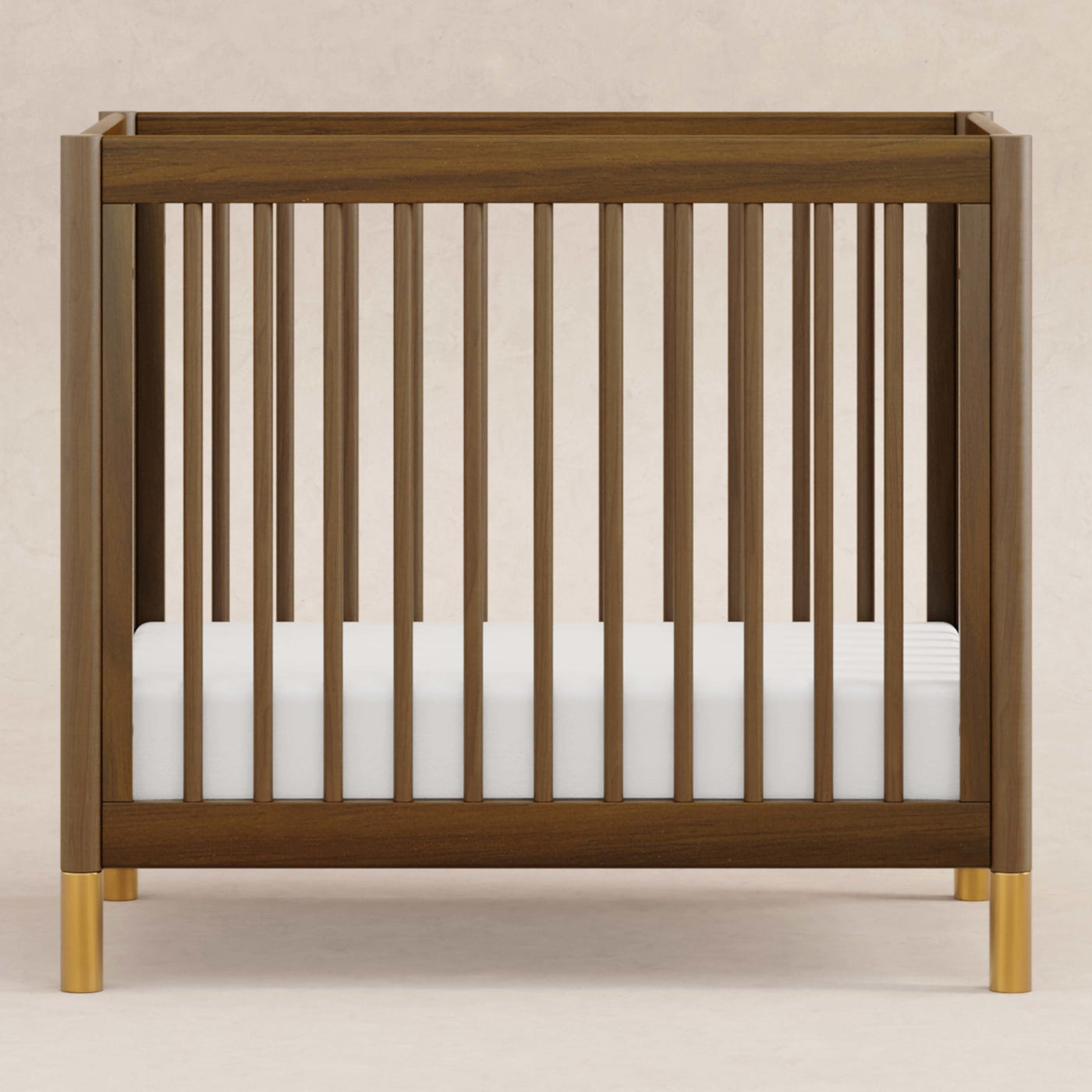 Babyletto Cribs Natural Walnut & Gold Feet Babyletto Gelato 4-in-1 Convertible Mini Crib