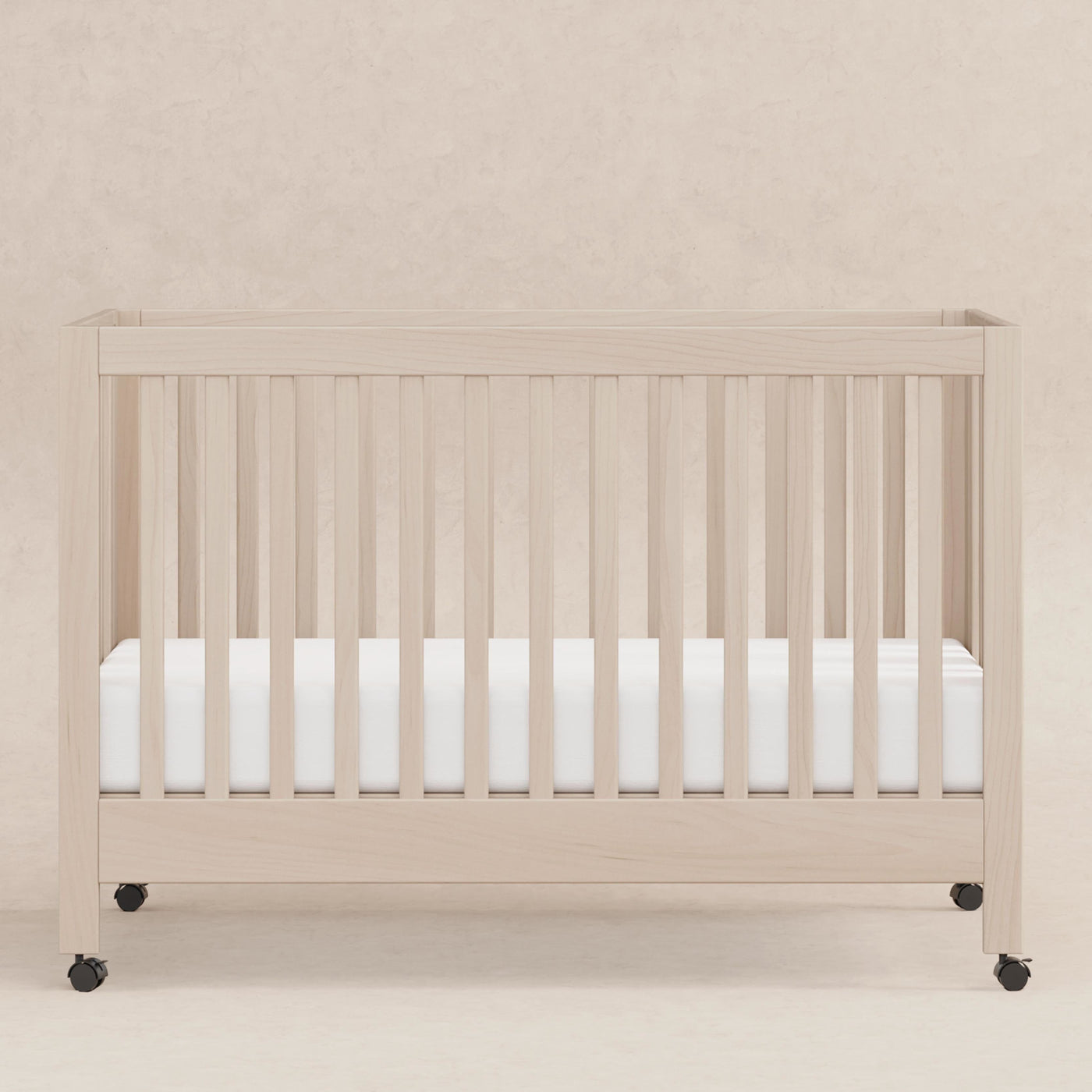 Babyletto Cribs Washed Natural Babyletto Maki Portable Folding Crib with Toddler Bed Conversion Kit