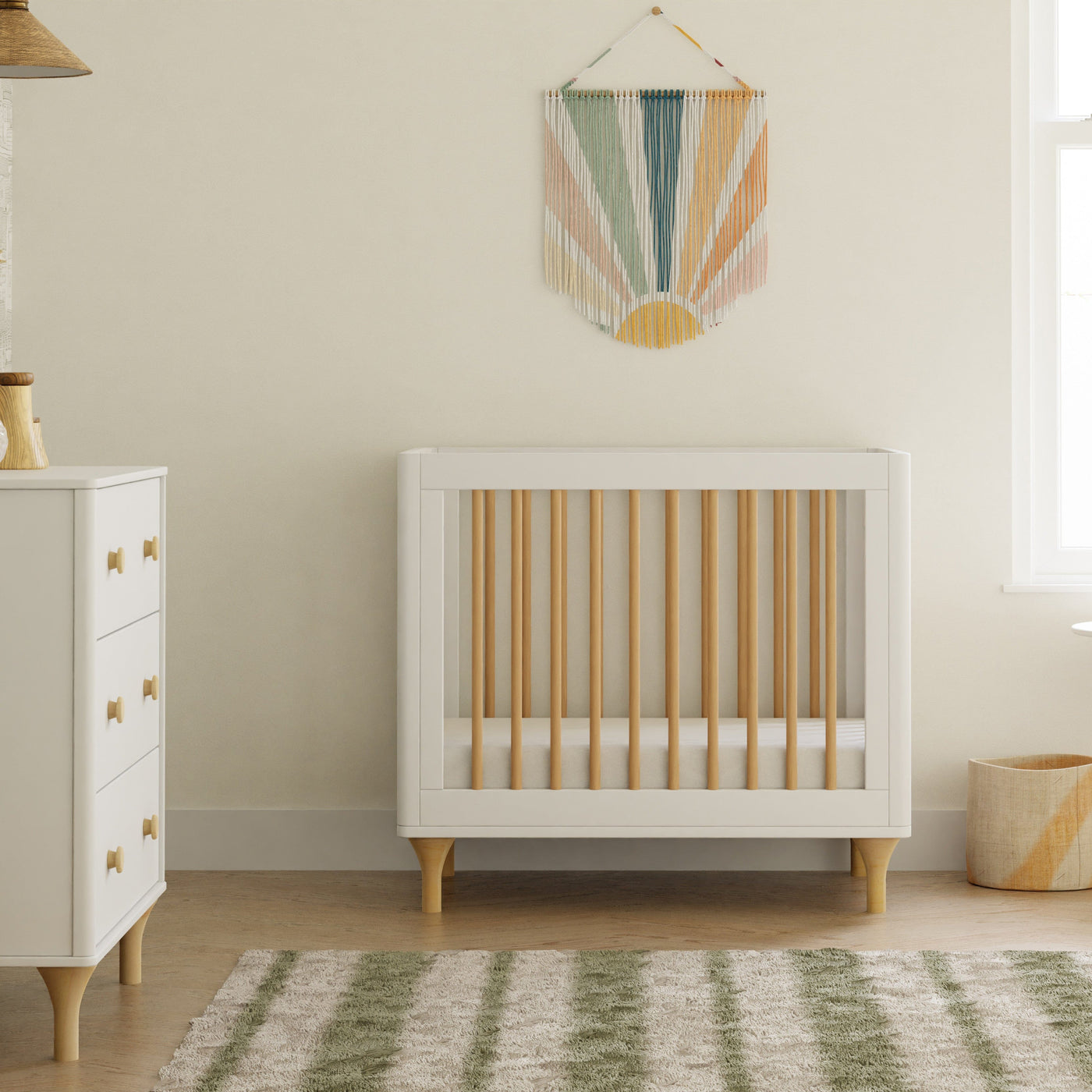 Babyletto Cribs White / Natural Babyletto Lolly 4-in-1 Convertible Mini Crib with Toddler Bed Conversion Kit