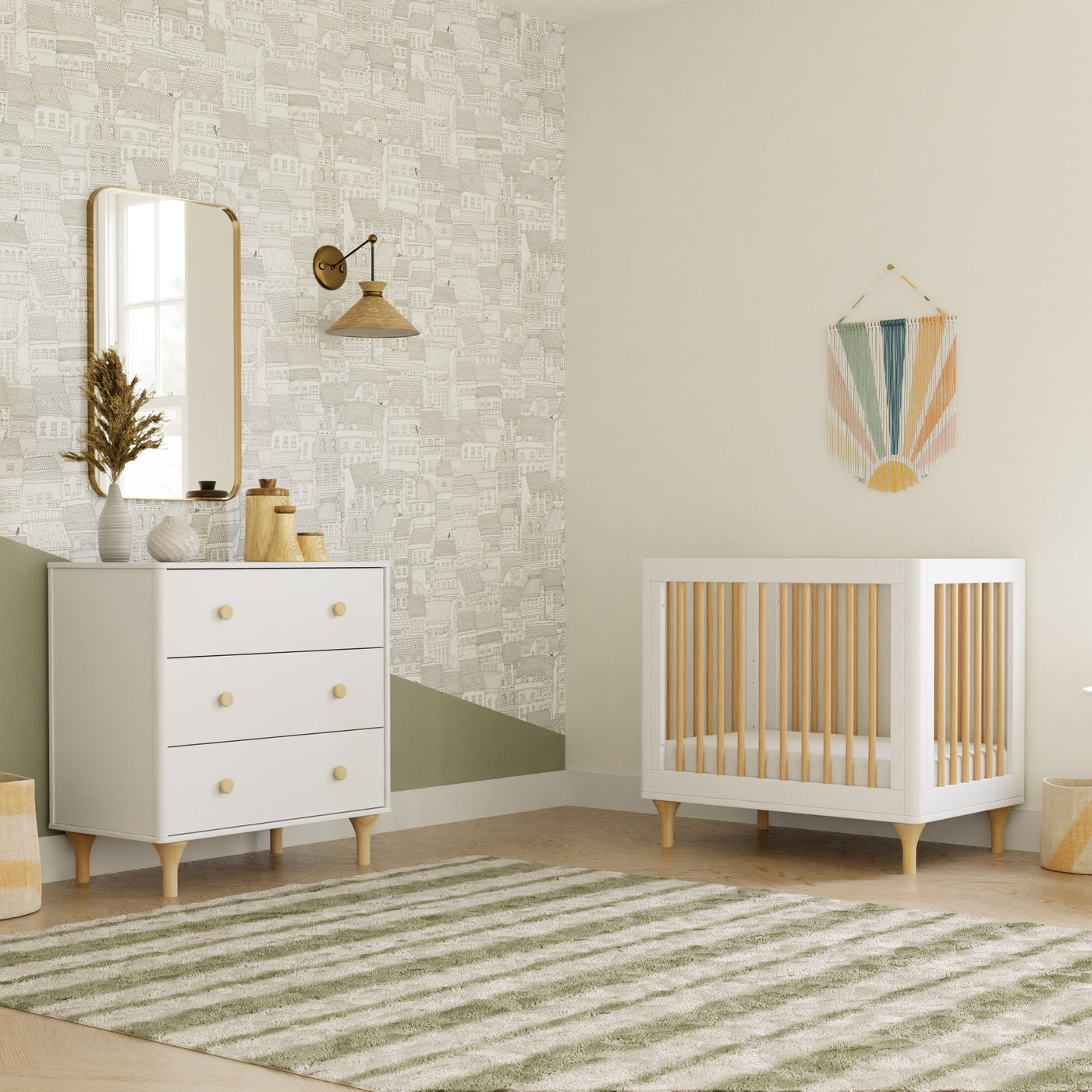 Babyletto Cribs White / Natural Babyletto Lolly 4-in-1 Convertible Mini Crib with Toddler Bed Conversion Kit