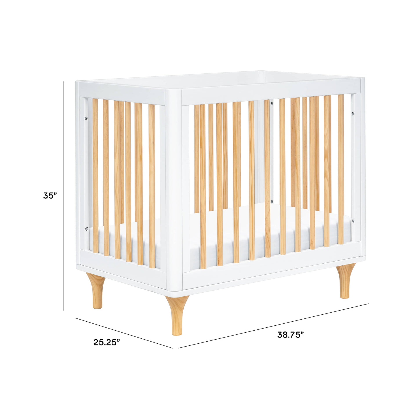 Babyletto Cribs White / Natural Babyletto Lolly 4-in-1 Convertible Mini Crib with Toddler Bed Conversion Kit