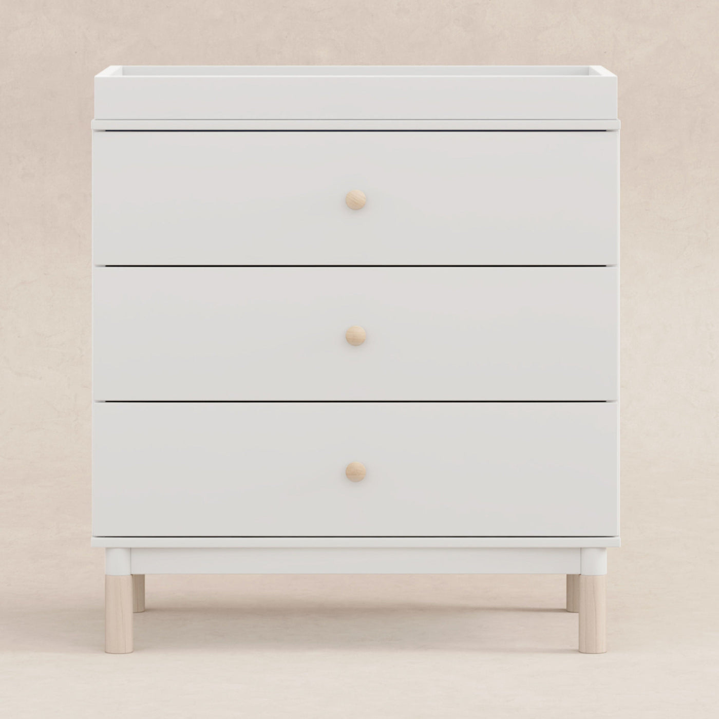 Babyletto Dressers White / Washed Natural Babyletto Gelato 3-Drawer Changer Dresser with Removable Changing Tray