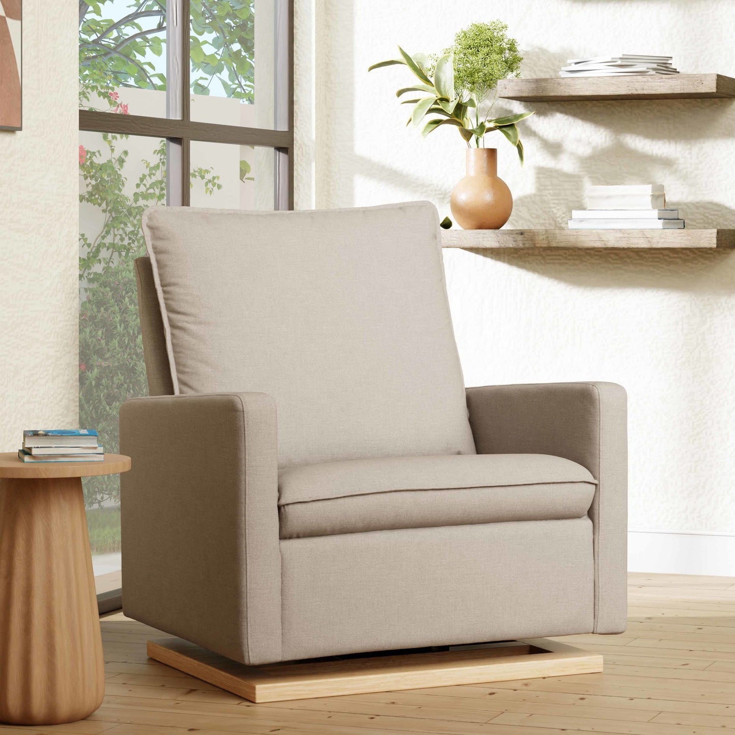 Babyletto Gliders & Rockers Babyletto Cali Pillowback Chair and a Half Glider in Eco-Performance Fabric | Water Repellent & Stain Resistant