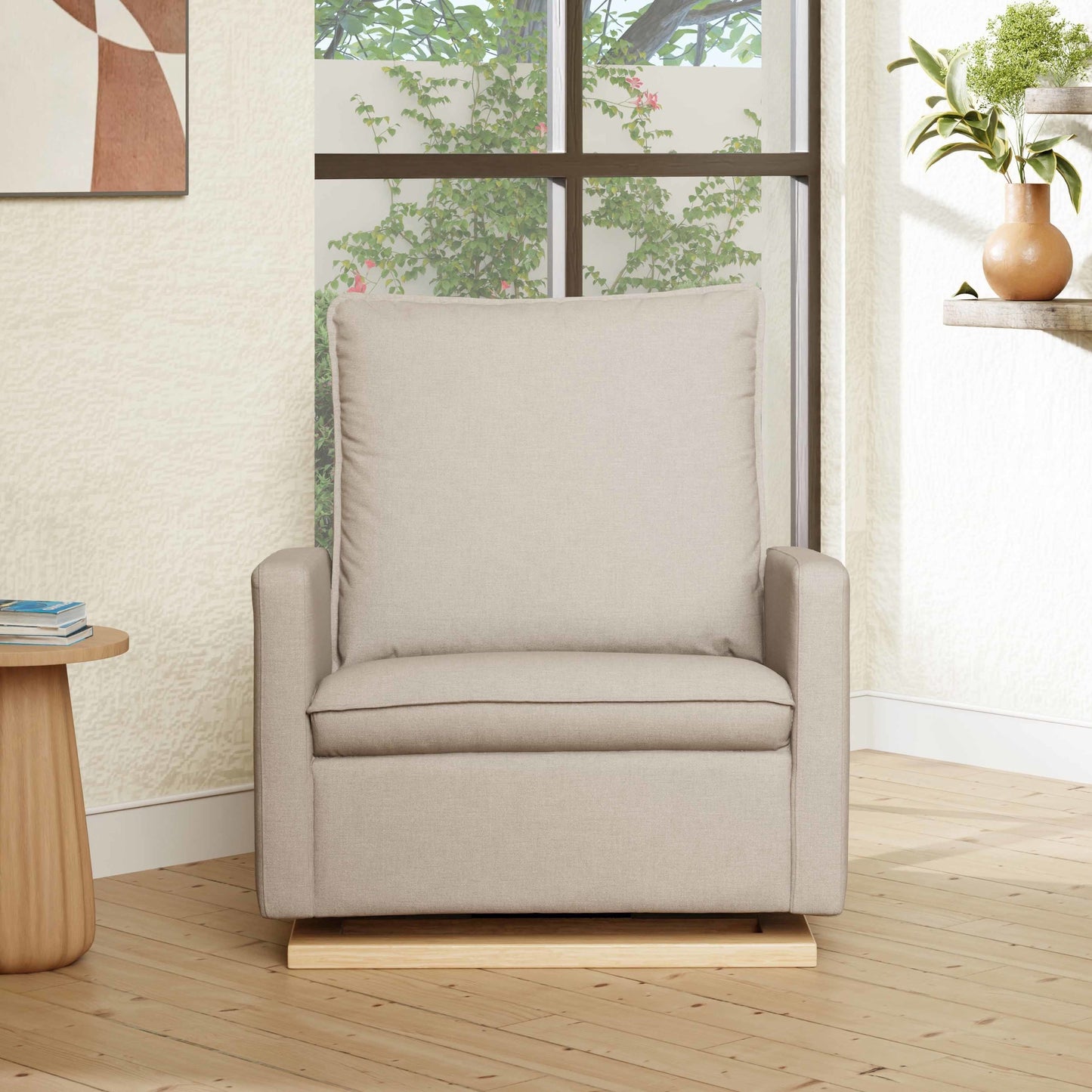 Babyletto Gliders & Rockers Babyletto Cali Pillowback Chair and a Half Glider in Eco-Performance Fabric | Water Repellent & Stain Resistant