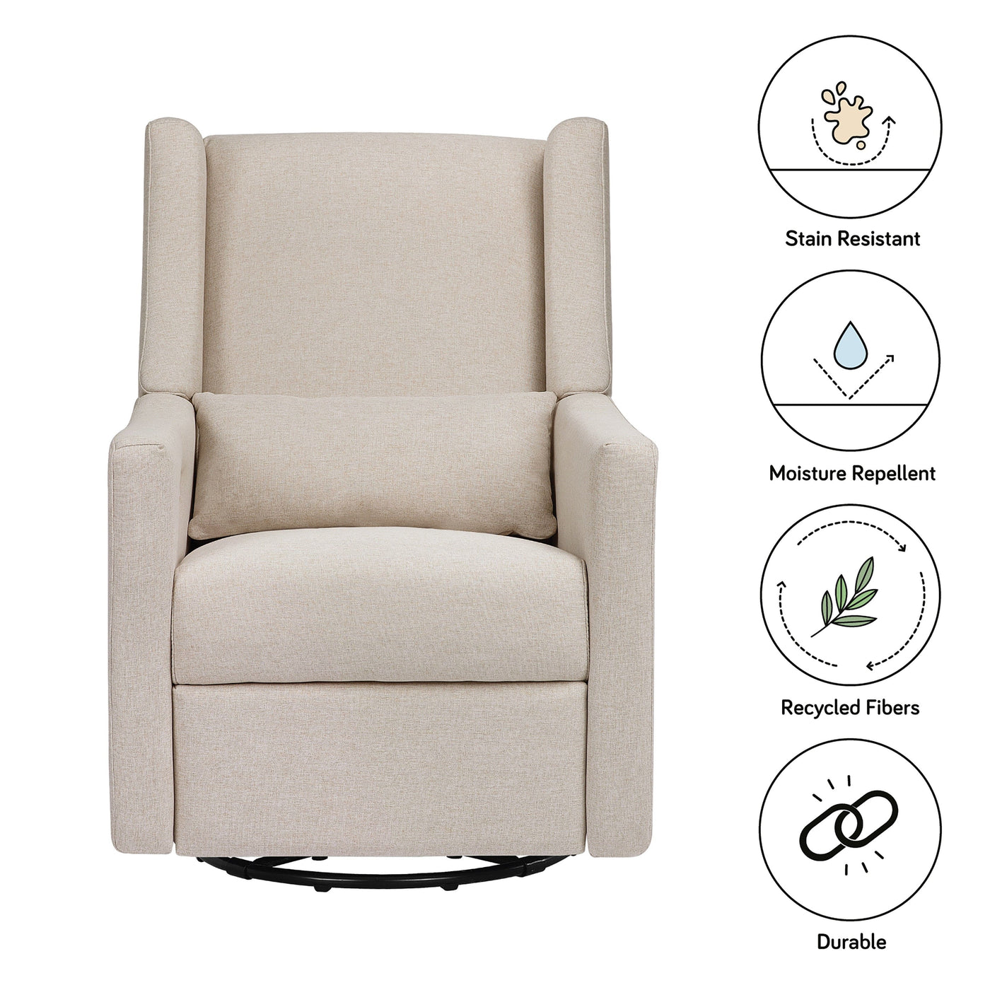Babyletto Gliders & Rockers Babyletto Kiwi Electronic Recliner and Swivel Glider with USB port