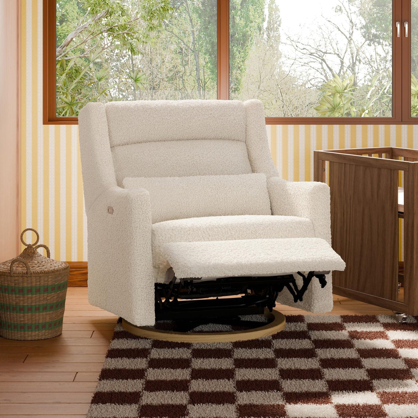 Babyletto Gliders & Rockers Babyletto Kiwi Plus Chair and a Half Power Recliner & Swivel Glider with Power Adjustable Headrest and USB Port