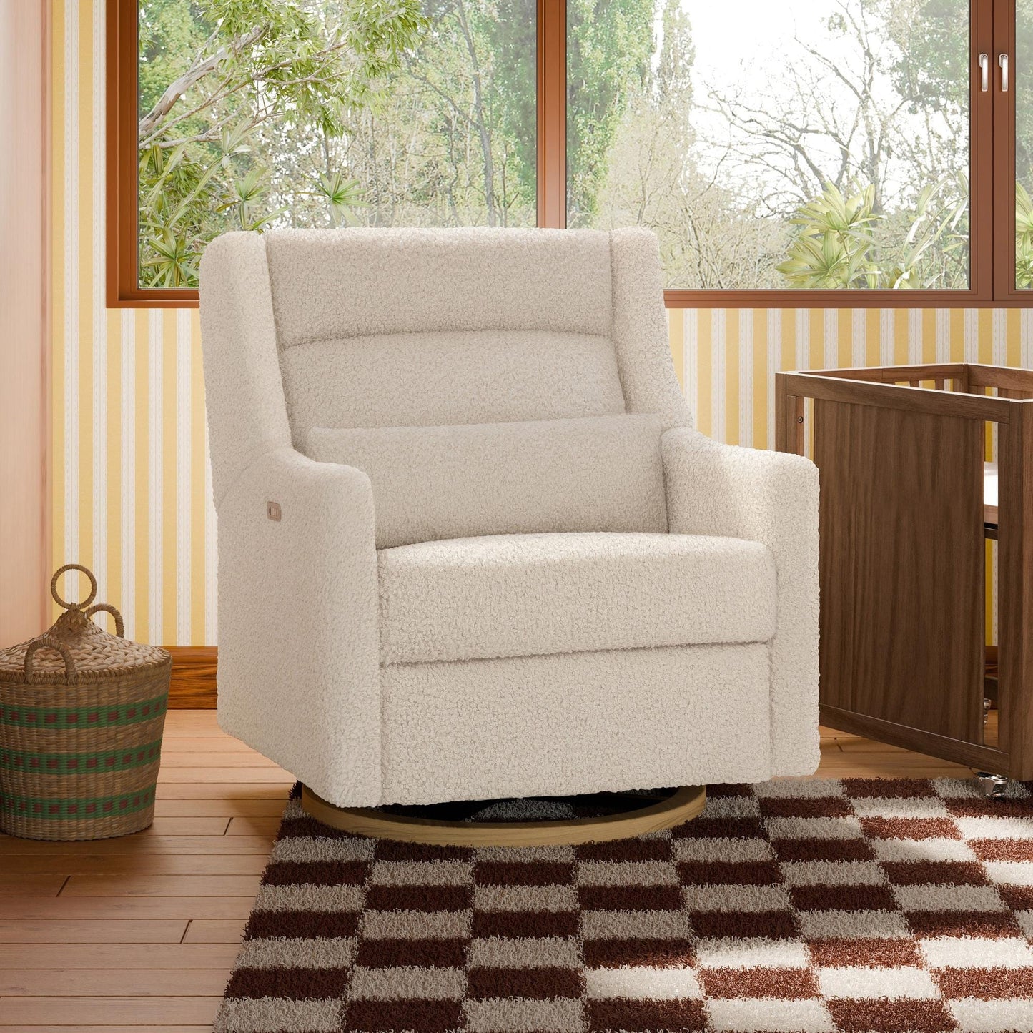 Babyletto Gliders & Rockers Babyletto Kiwi Plus Chair and a Half Power Recliner & Swivel Glider with Power Adjustable Headrest and USB Port