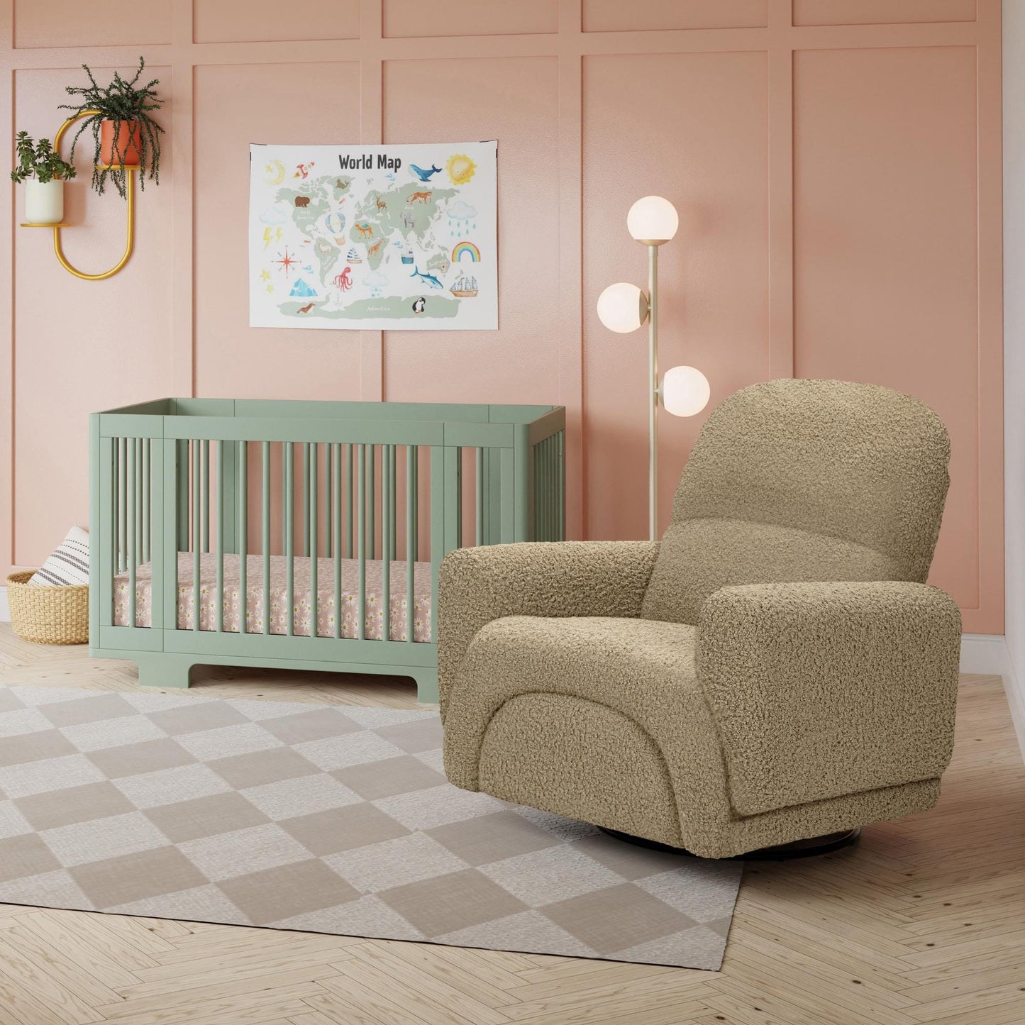 Babyletto Gliders & Rockers Babyletto Rainbow Recliner and Swivel Glider in Teddy Loop