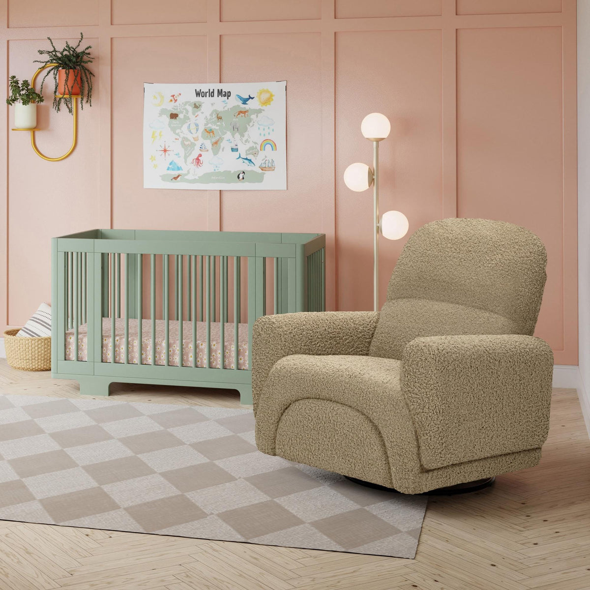 Babyletto Gliders & Rockers Babyletto Rainbow Recliner and Swivel Glider in Teddy Loop