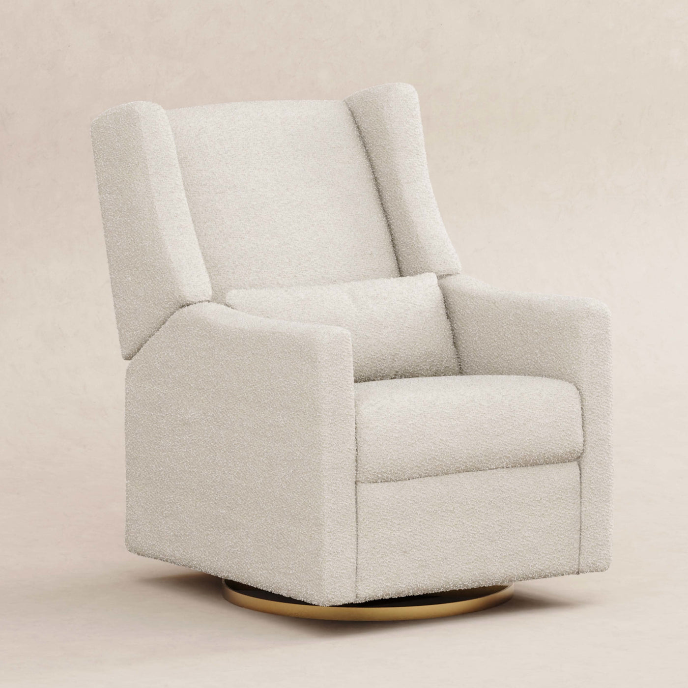 Babyletto Gliders & Rockers Ivory Boucle with Gold Base Babyletto Kiwi Electronic Recliner and Swivel Glider with USB port