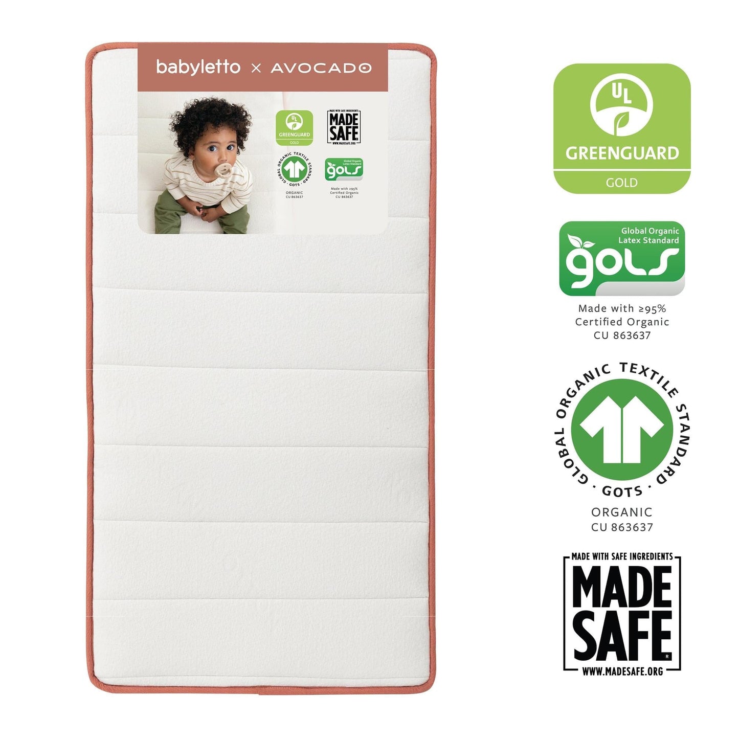 Babyletto Mattresses White Babyletto x Avocado Dual-Stage, Organic & Non-Toxic Crib Mattress