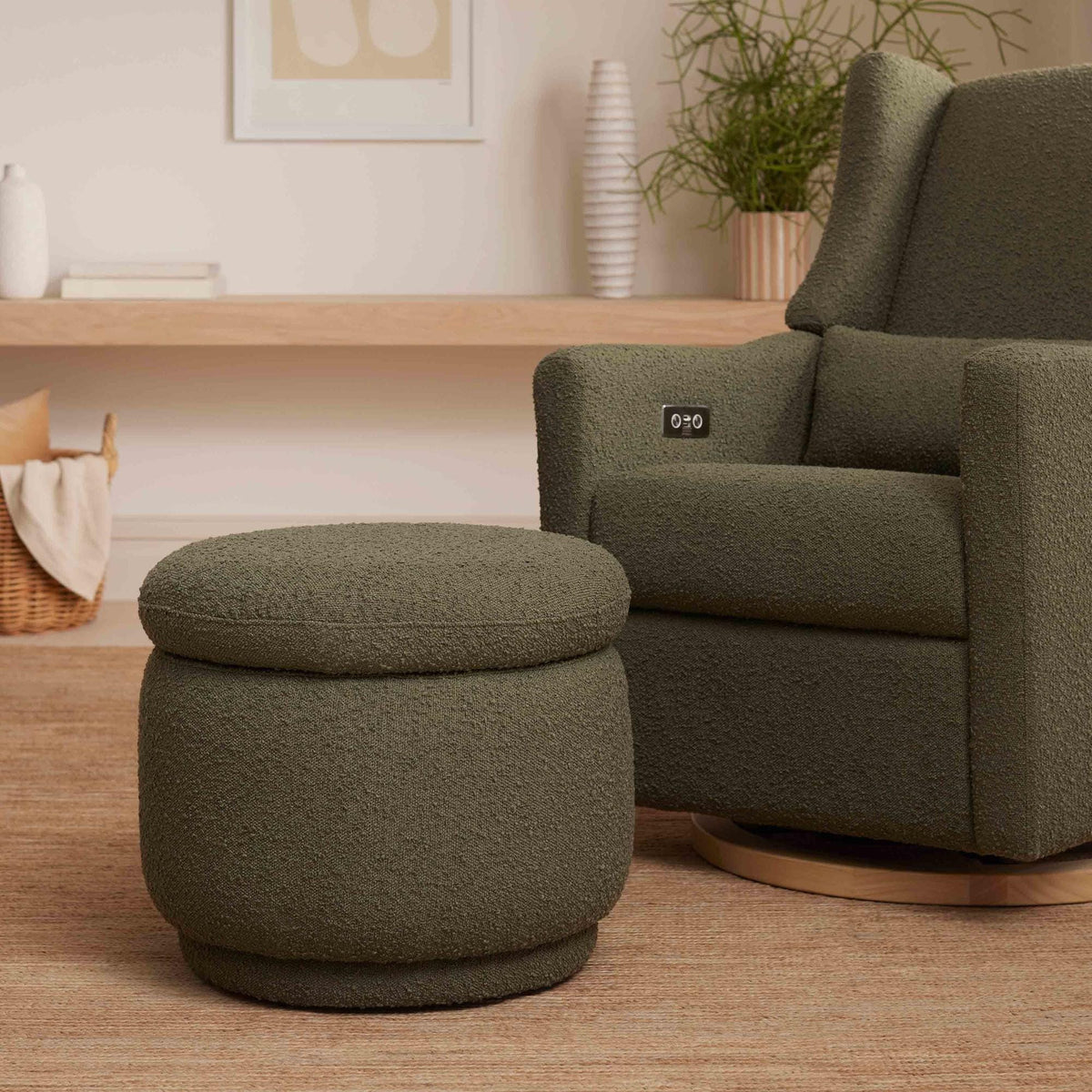 Babyletto Ottomans Babyletto Enoki Storage Ottoman in Boucle