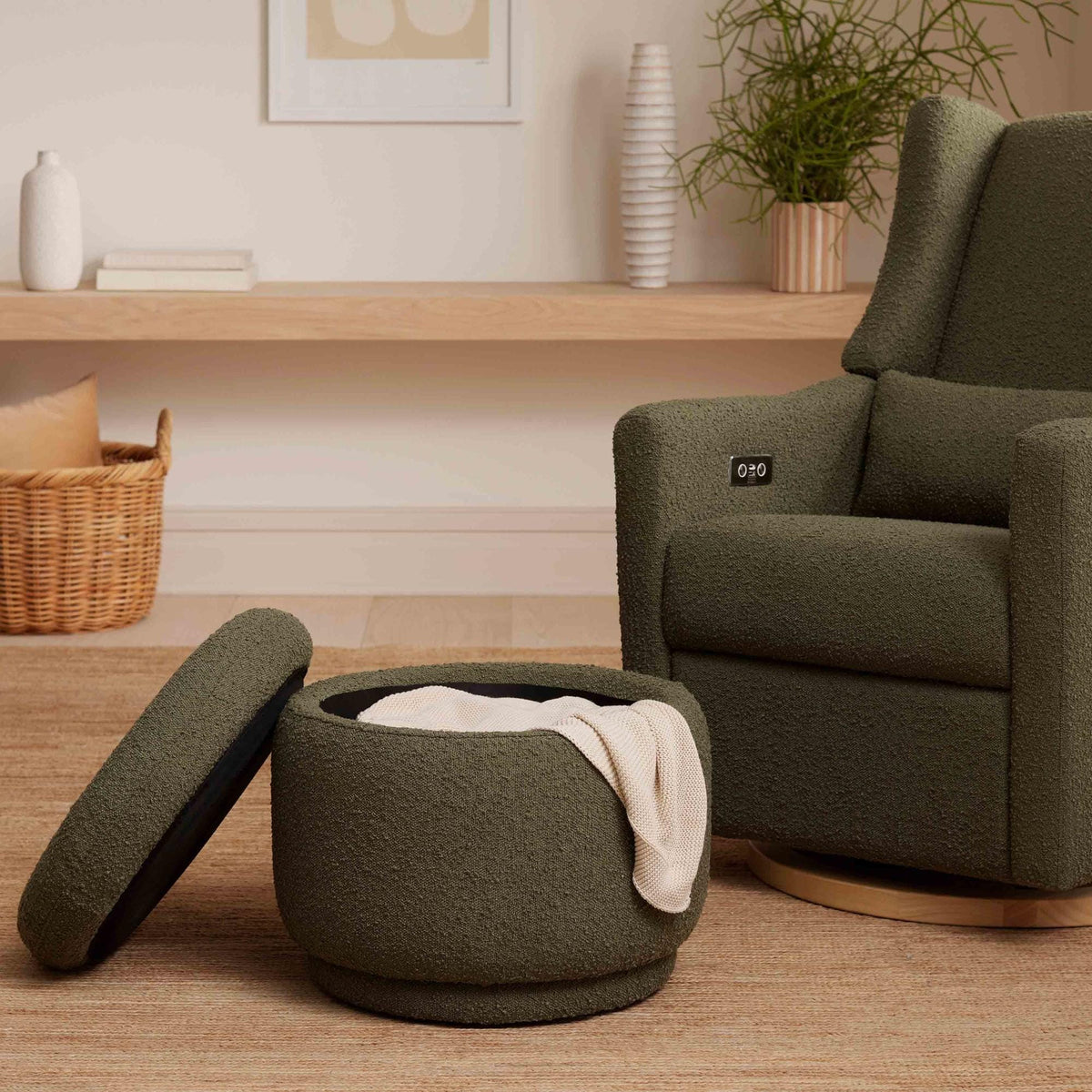 Babyletto Ottomans Babyletto Enoki Storage Ottoman in Boucle