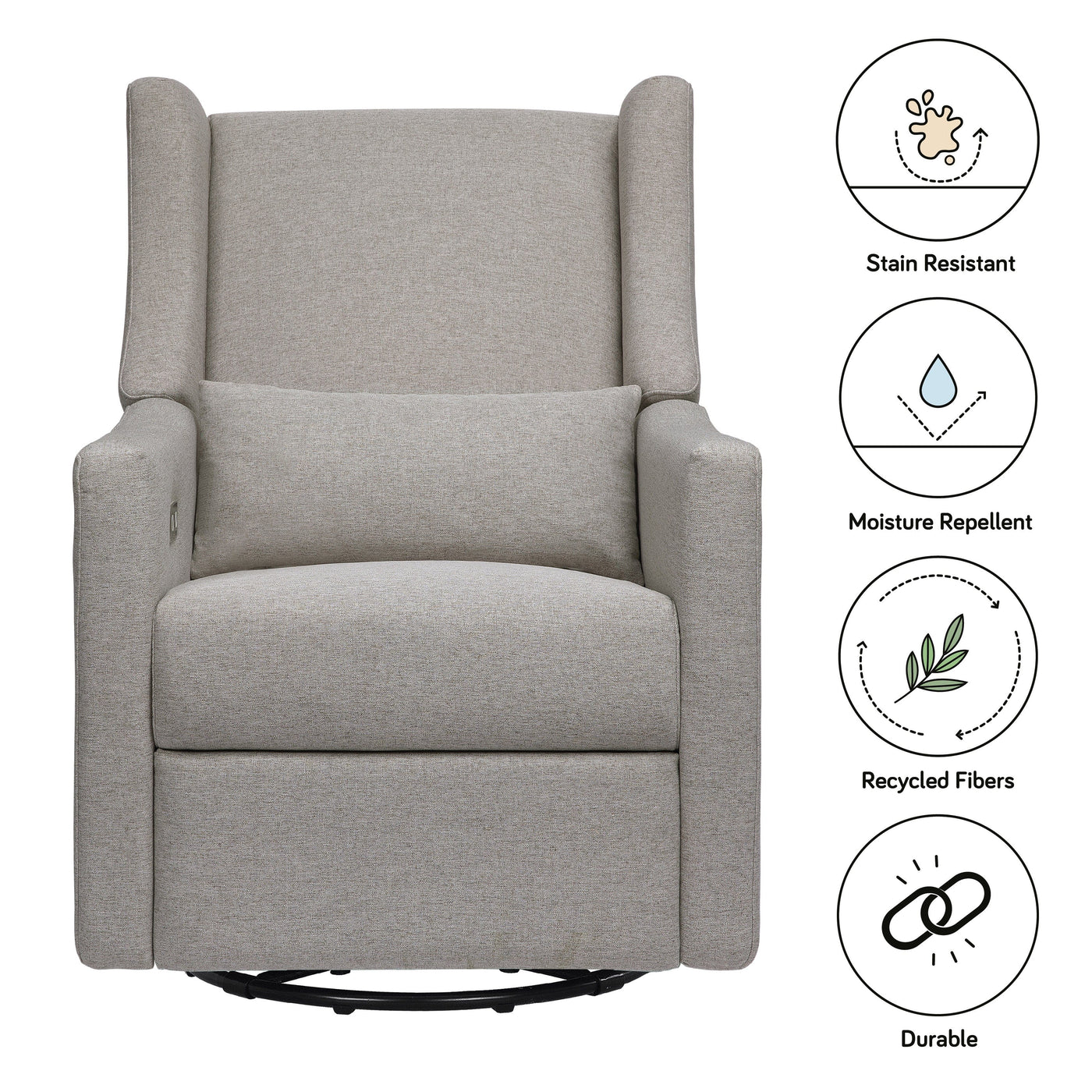 Babyletto Kiwi Electronic Recliner and Swivel Glider with USB port