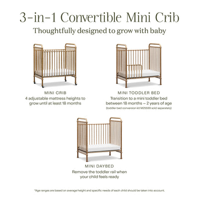 Namesake Abigail 3-in-1 Convertible Mini Crib