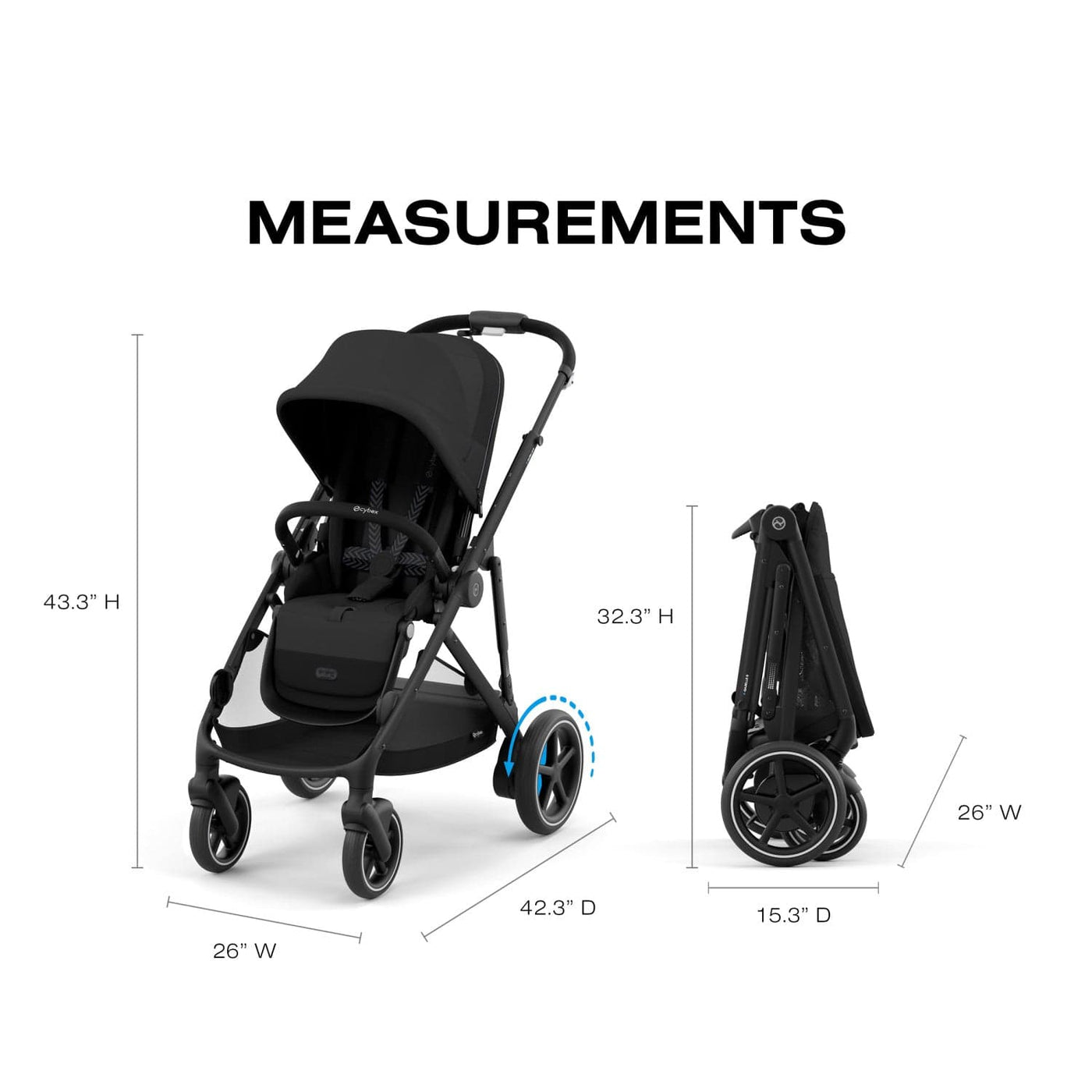 Cybex Strollers - Double Cybex e-Gazelle S Electronic Assist Single-to-Double Stroller