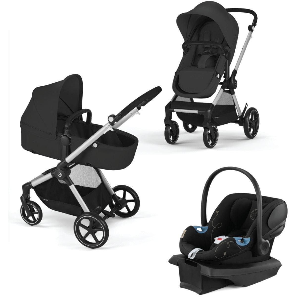 Cybex Strollers - Travel Systems Black Frame/Moon Black Cybex EOS Stroller + Aton G Infant Car Seat Travel System