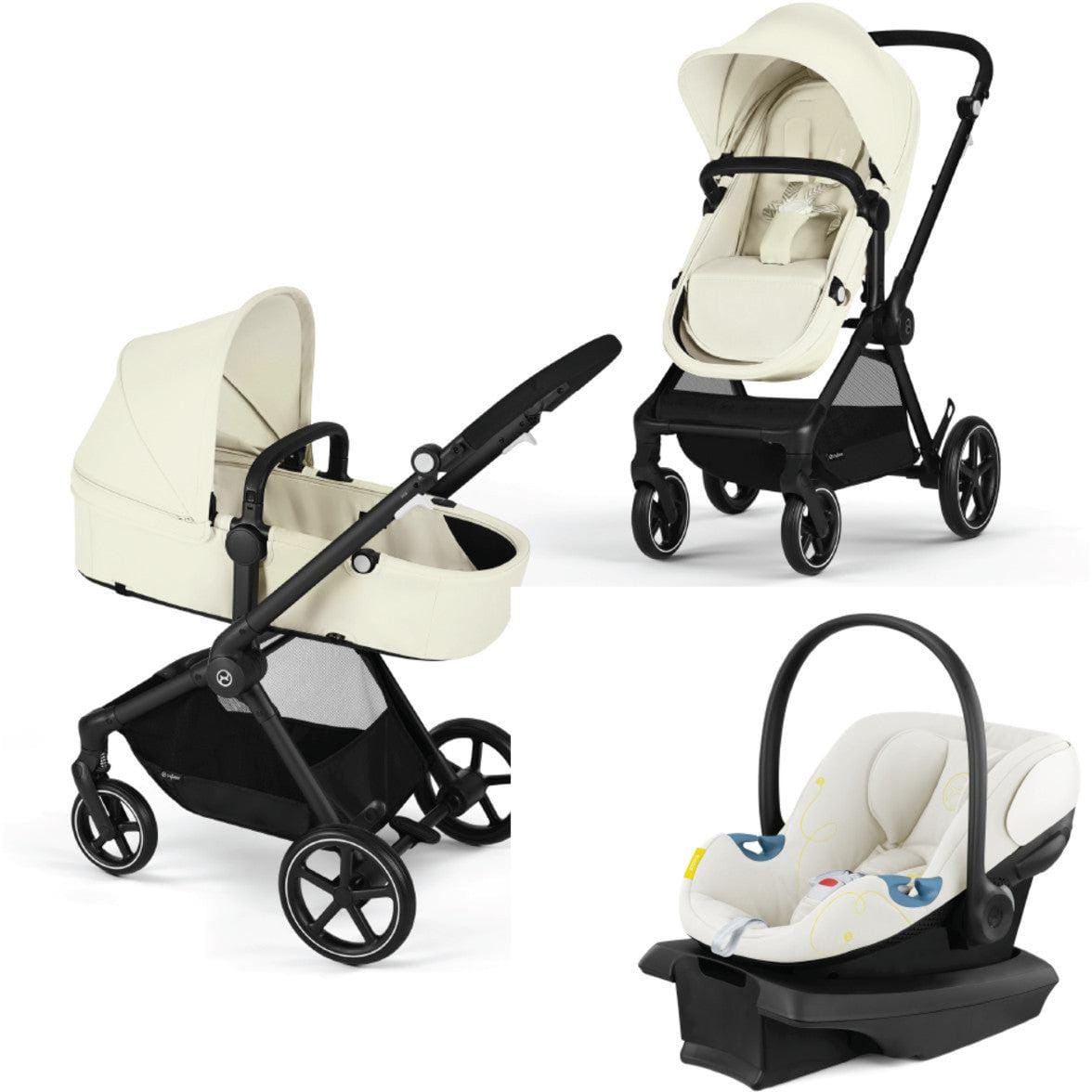 Cybex Strollers - Travel Systems Black Frame/Seashell Beige Cybex EOS Stroller + Aton G Infant Car Seat Travel System