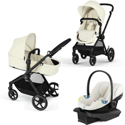 Cybex Strollers - Travel Systems Black Frame/Seashell Beige Cybex EOS Stroller + Aton G Infant Car Seat Travel System