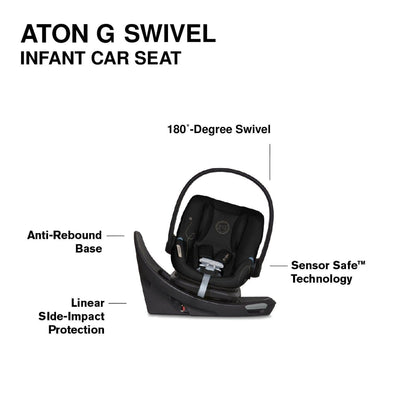 Cybex Strollers - Travel Systems Cybex EOS Stroller + Aton G Swivel Infant Car Seat with Sensorsafe Travel System