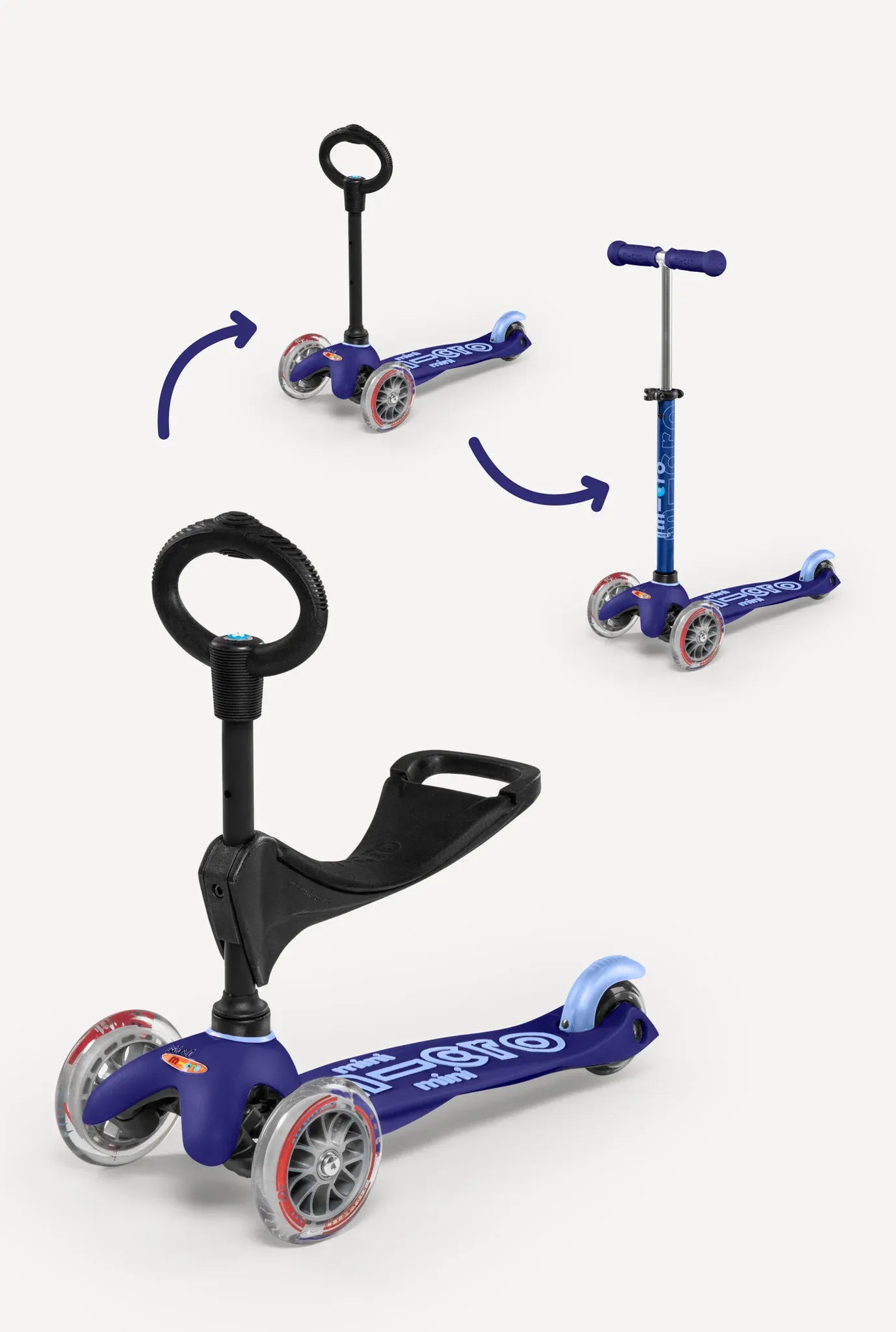 Micro Kickboard Toys Blue Micro Mini 3in1 Scooter Deluxe