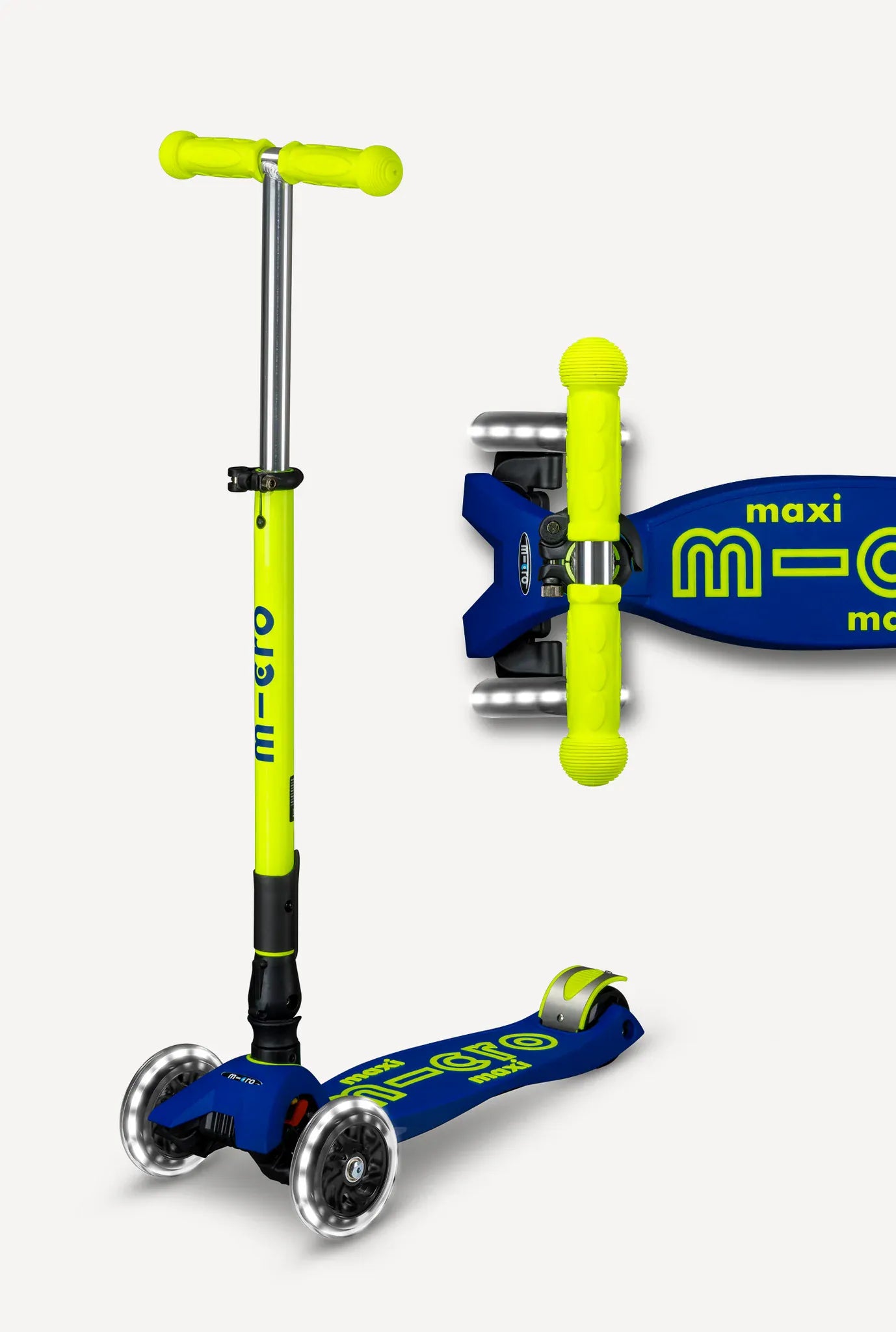Micro Kickboard Toys Neon Canary Yellow Micro Mini Foldable LED Scooter