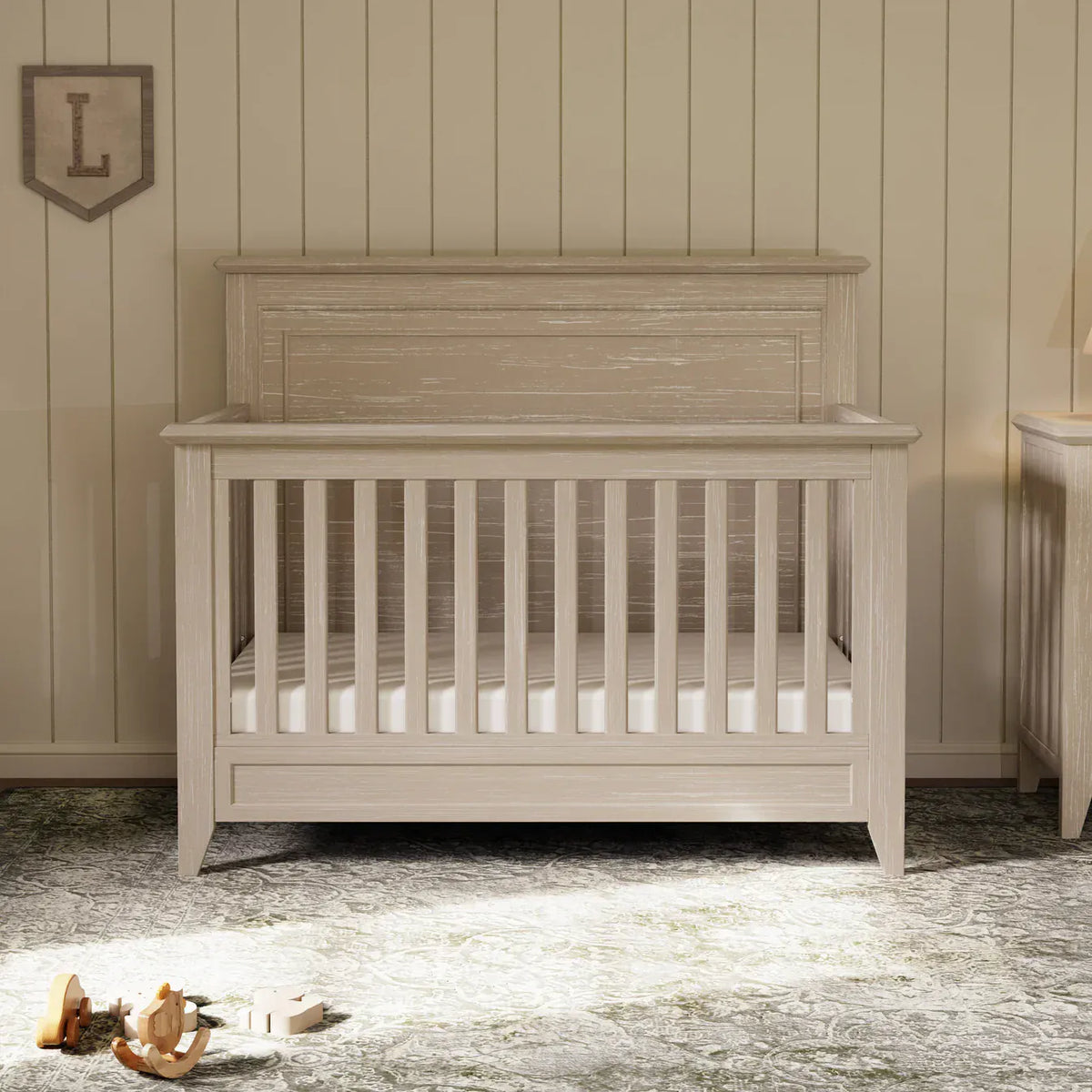 Namesake Cribs Monogram by Namesake Barrow Rustic 4-in-1  Convertible Flat Top Crib