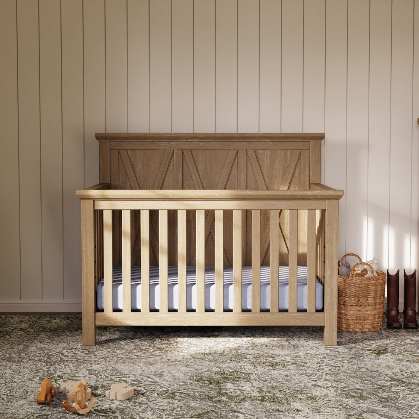 Namesake Cribs Monogram by Namesake Emory Farmhouse 4-in-1 Convertible Crib