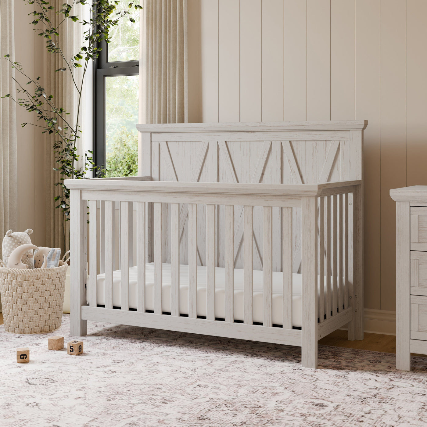 Namesake Cribs Monogram by Namesake Emory Farmhouse 4-in-1 Convertible Crib
