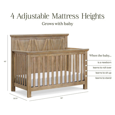 Namesake Cribs Monogram by Namesake Emory Farmhouse 4-in-1 Convertible Crib