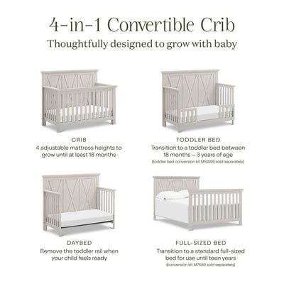 Namesake Cribs Monogram by Namesake Emory Farmhouse 4-in-1 Convertible Crib
