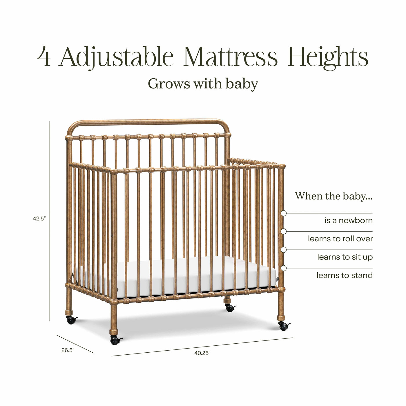 Namesake Cribs Namesake Winston 4-in-1 Convertible Mini Crib