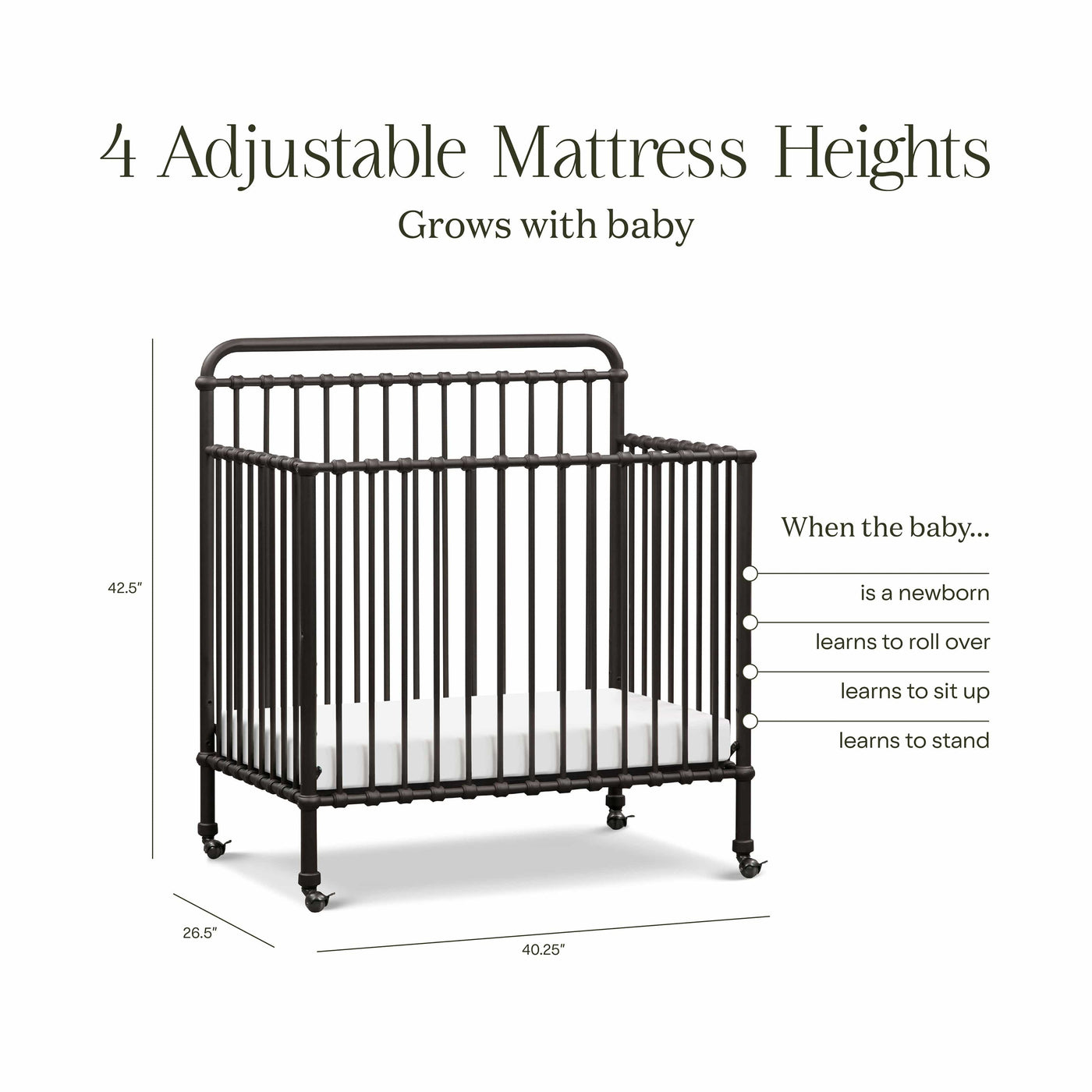 Namesake Cribs Namesake Winston 4-in-1 Convertible Mini Crib