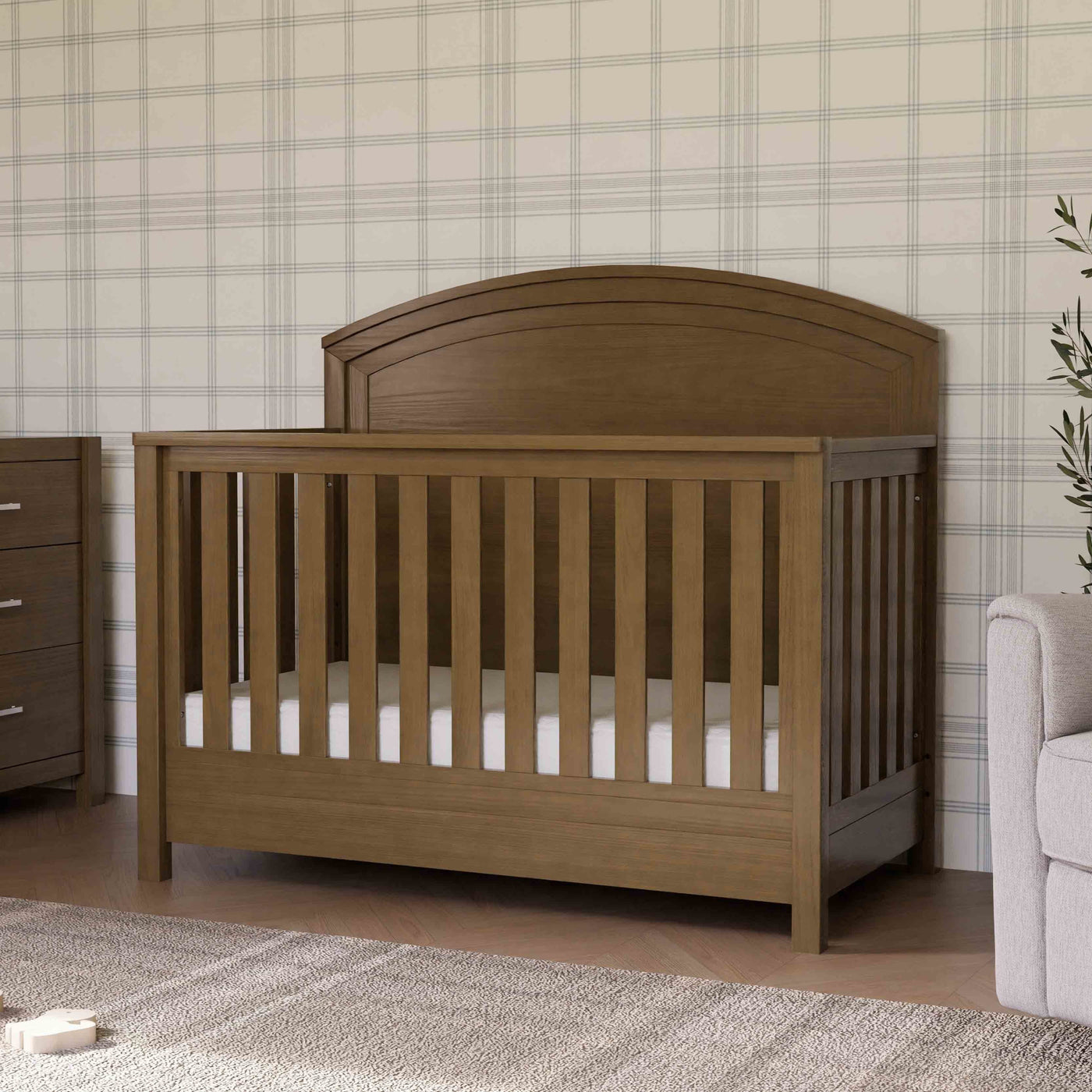 Namesake Cribs Walnut Driftwood Monogram by Namesake Hemsted 4-in-1 Convertible Crib