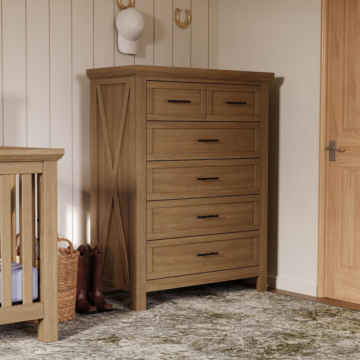 Namesake Dressers Driftwood Monogram by Namesake Emory Farmhouse 6-Drawer Chest