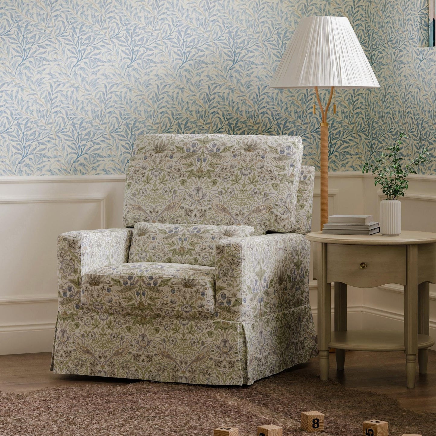 Namesake Gliders & Rockers Morris & Co. x Namesake Crawford Pillowback Comfort Swivel Glider