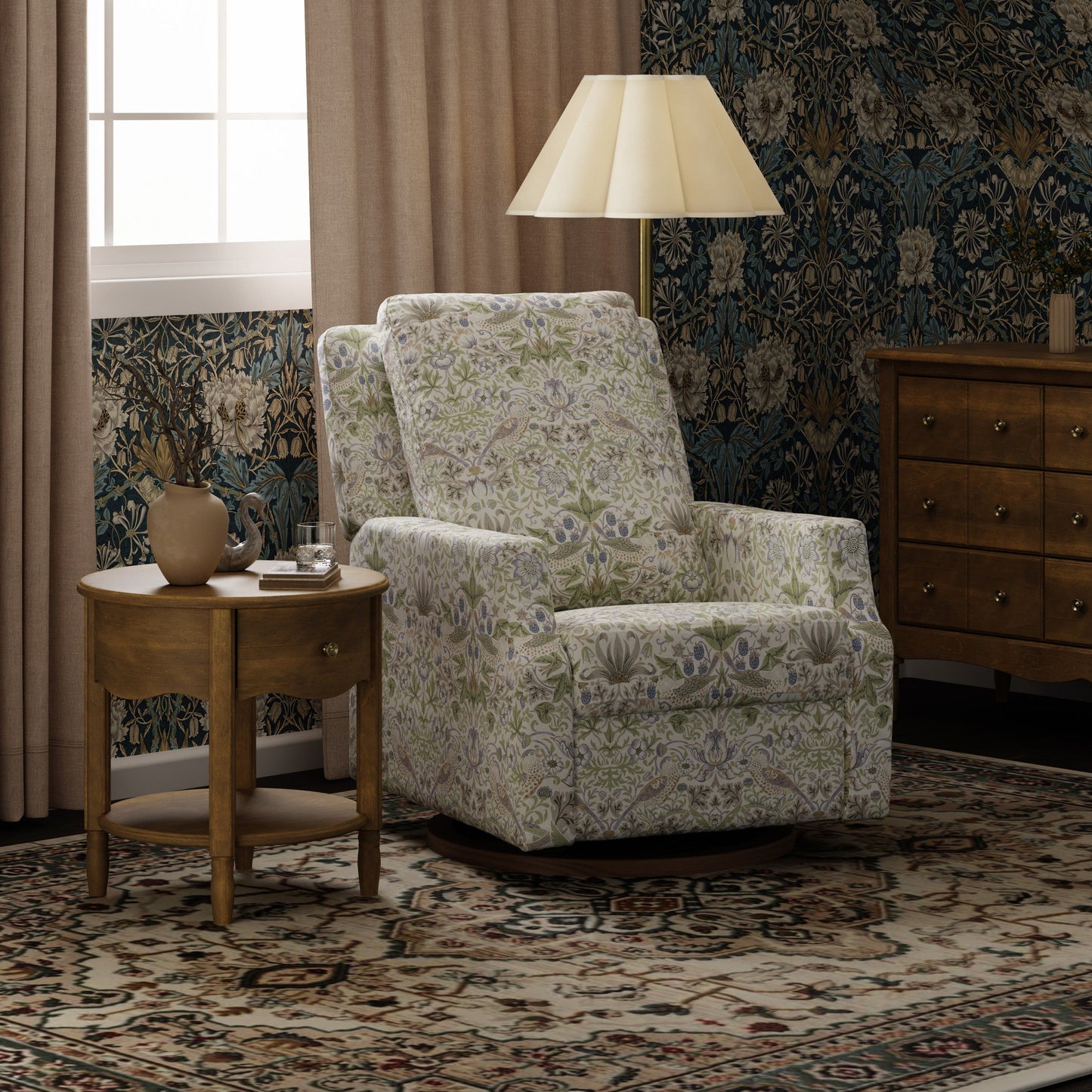 Namesake Gliders & Rockers Morris & Co. x Namesake Crewe Recliner and Swivel Glider