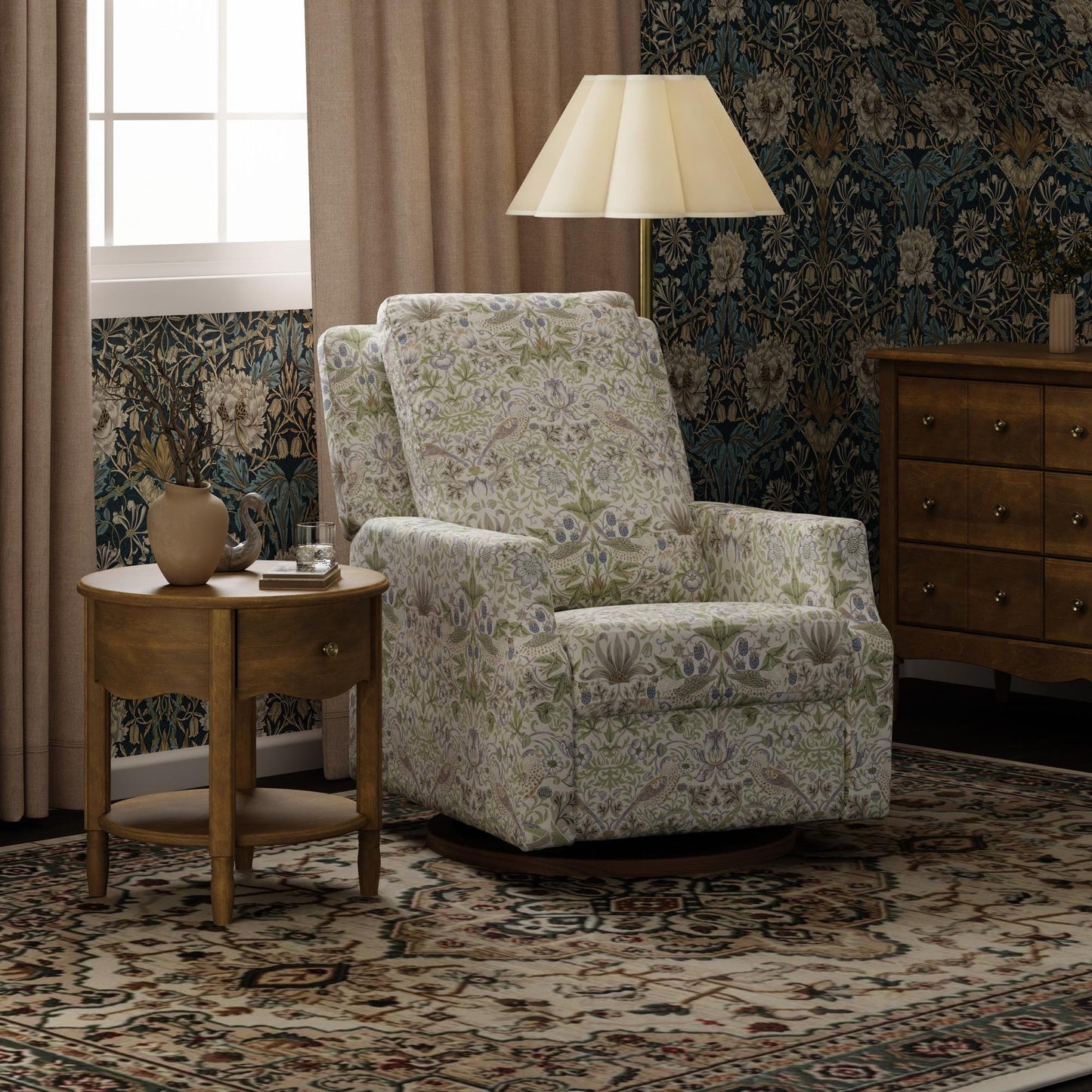 Namesake Gliders & Rockers Morris & Co. x Namesake Crewe Recliner and Swivel Glider