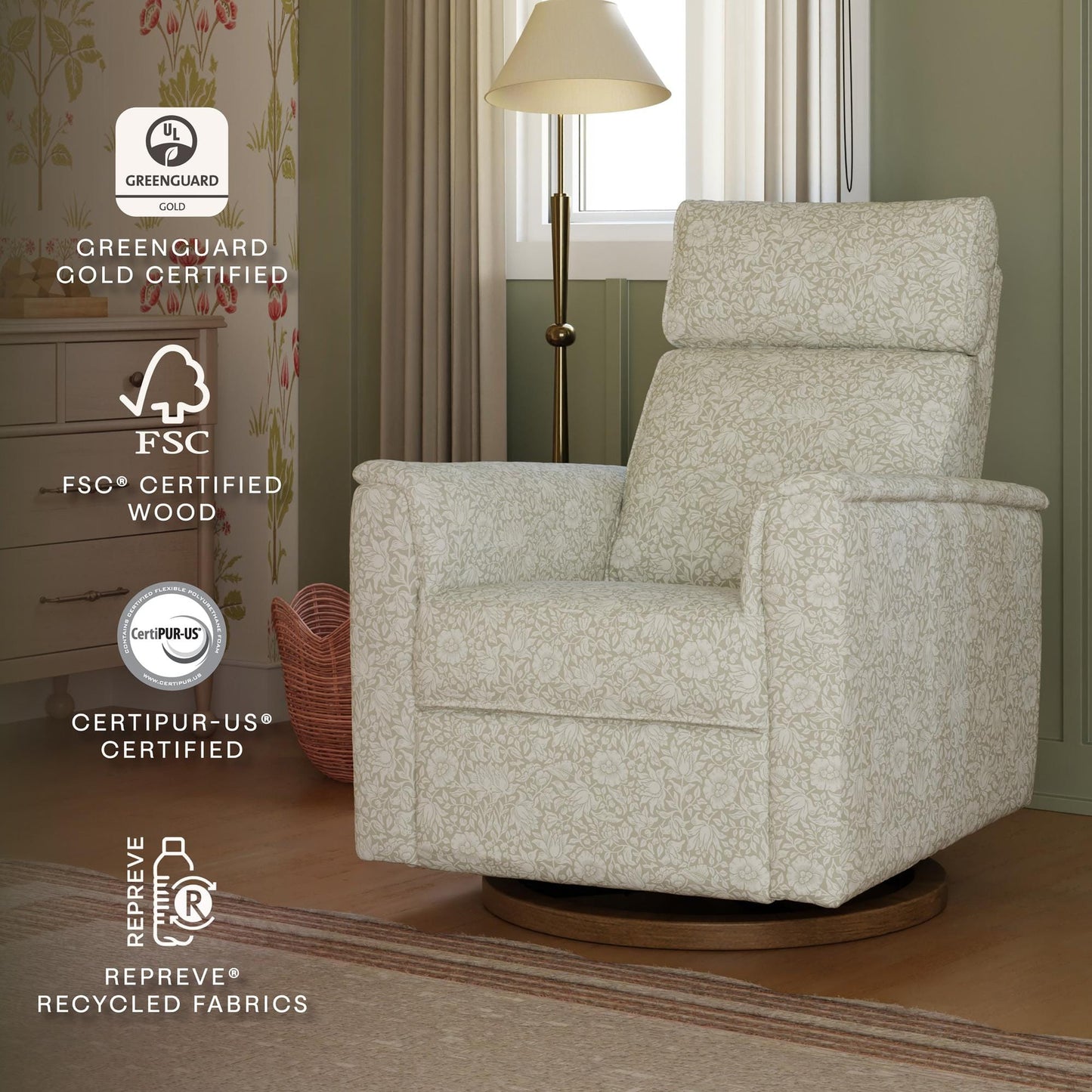 Namesake Gliders & Rockers Morris & Co. x Namesake Willa Plus Power Glider Recliner w/ Power Headrest