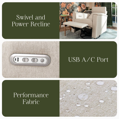 Namesake Gliders & Rockers Namesake Willa Plus Power Glider Recliner + Power Headrest